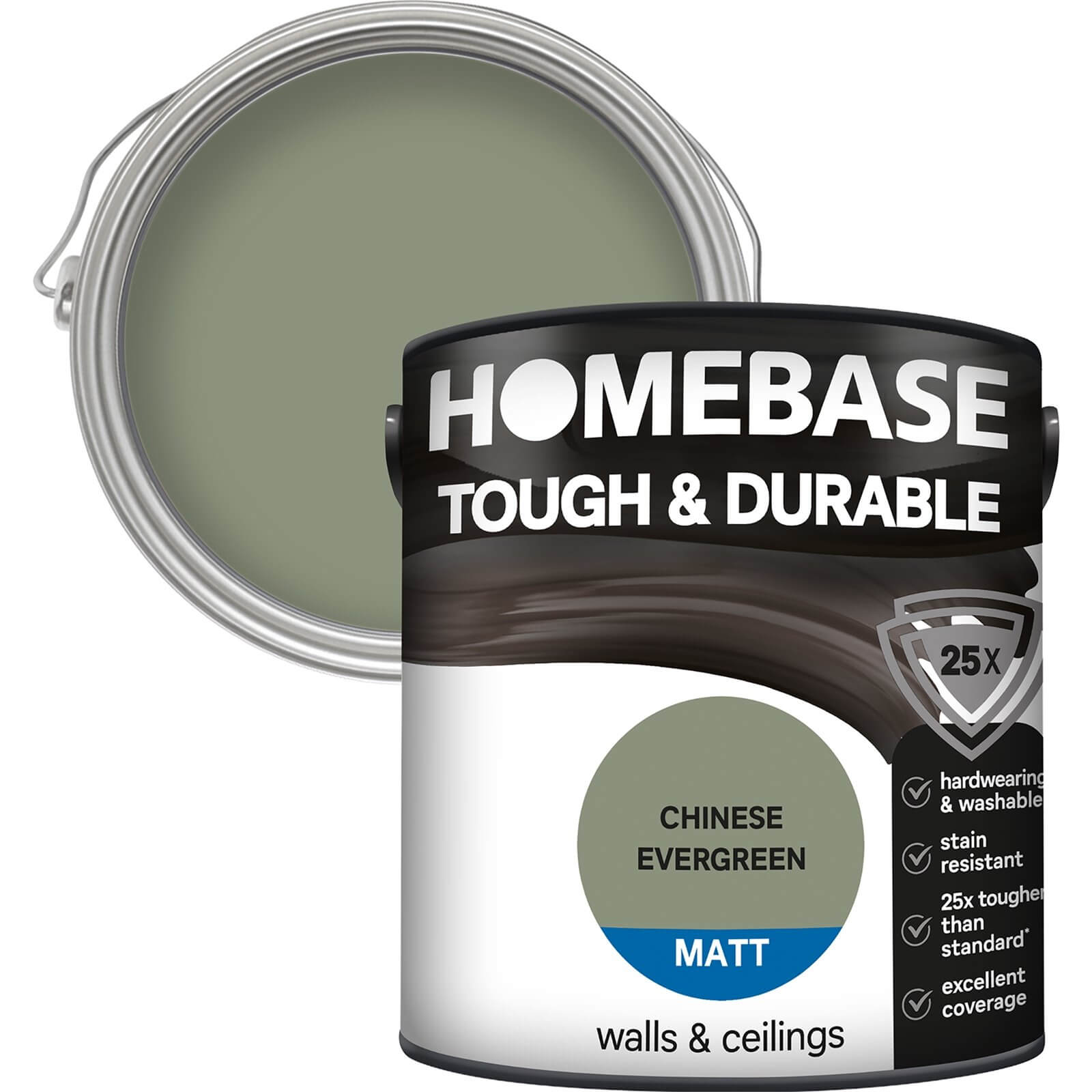 Homebase Tough & Durable Matt Paint Chinese Evergreen - 2.5L