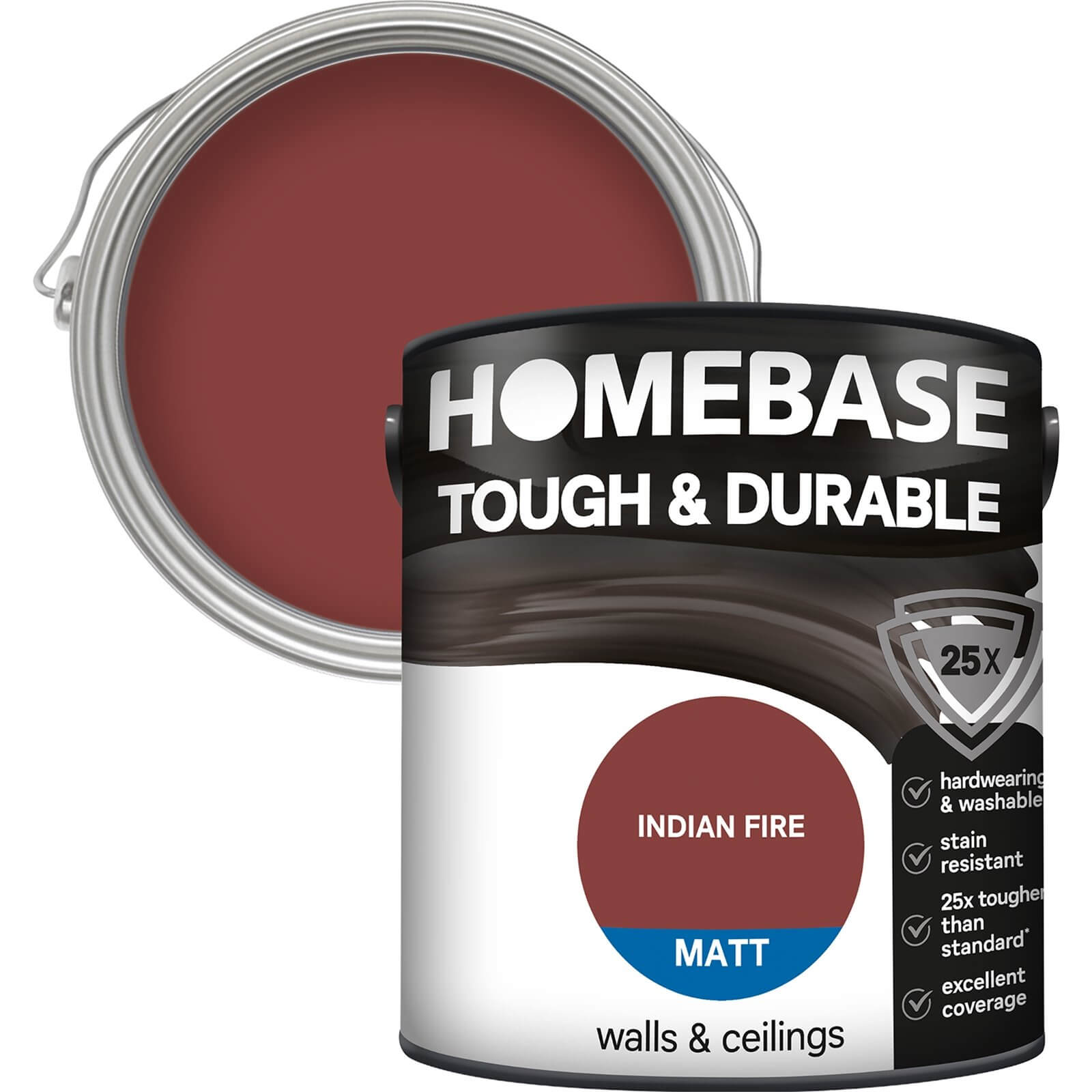 Homebase Tough & Durable Matt Paint Indian Fire - 2.5L