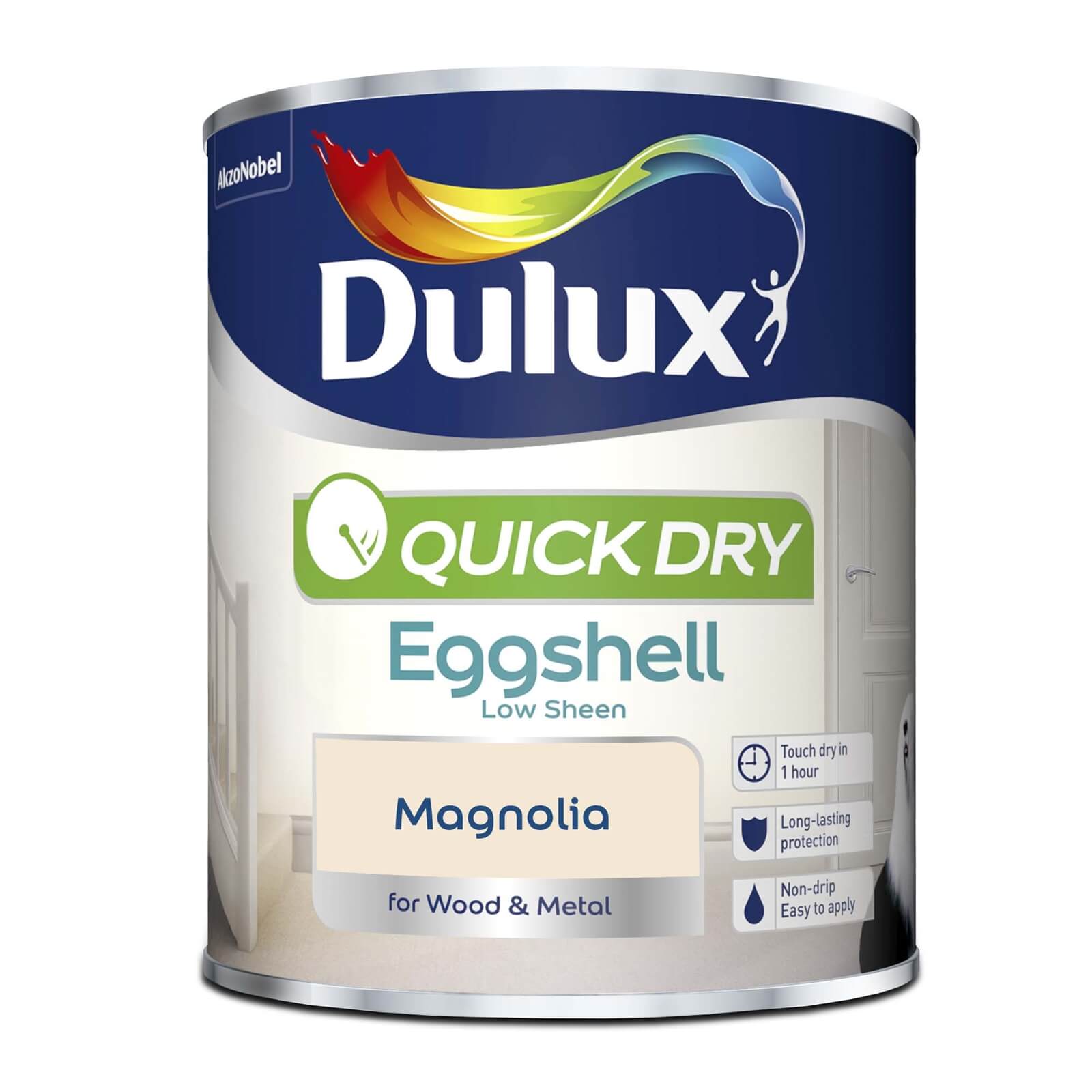 Dulux Quick Dry Eggshell Paint Magnolia - 750ml