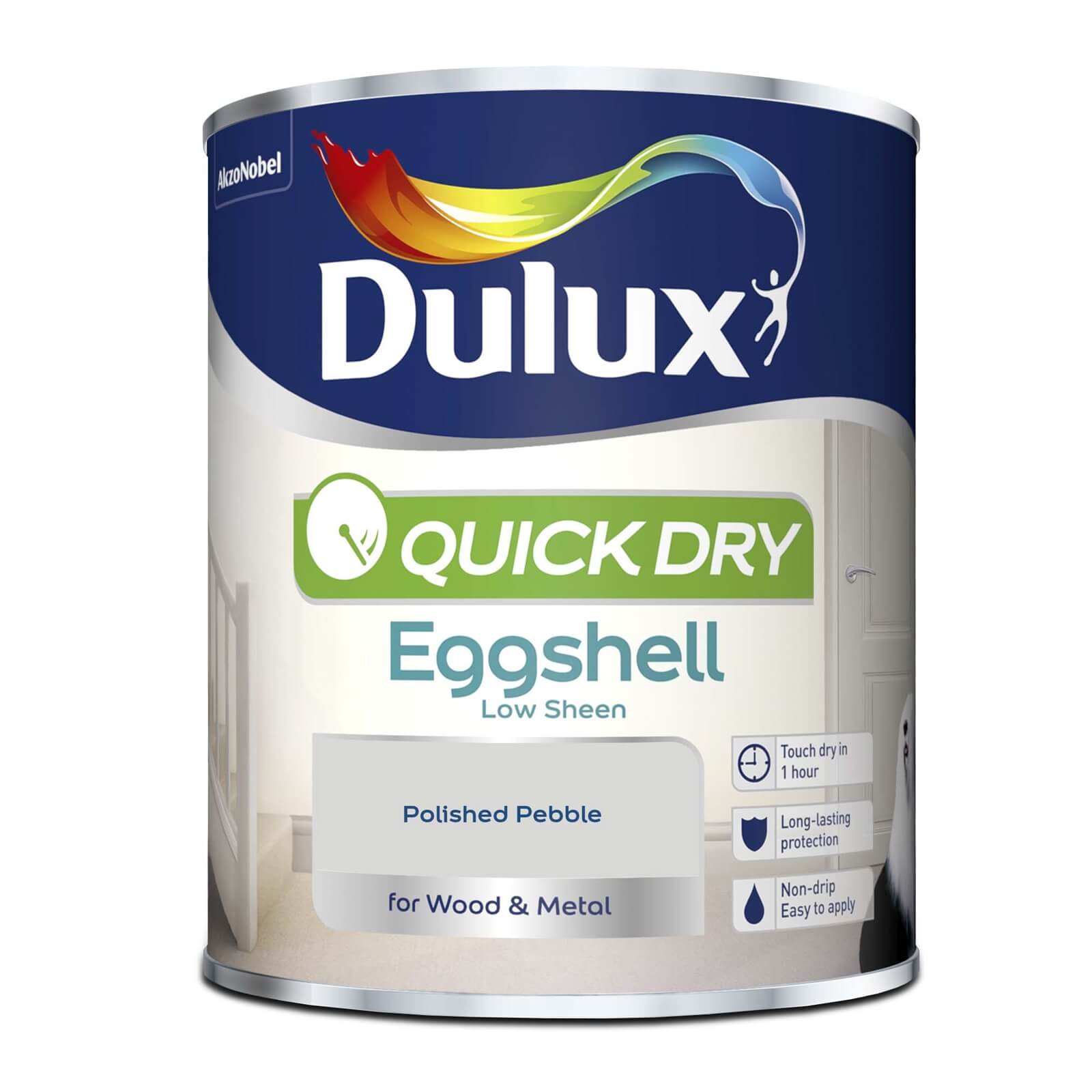 Dulux Quick Dry Eggshell Paint Polished Pebble - 750ml