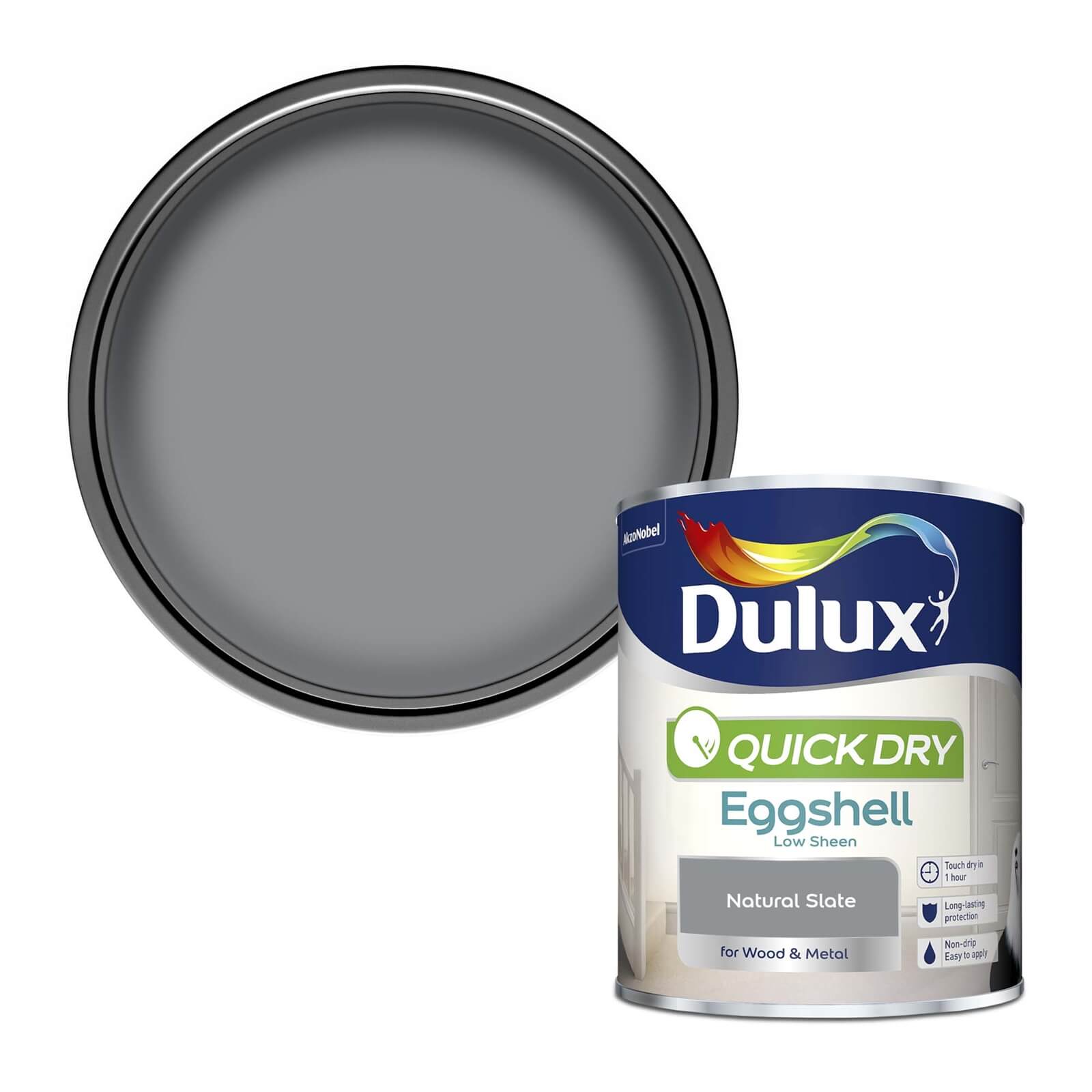 Dulux Quick Dry Eggshell Paint Natural Slate - 750ml