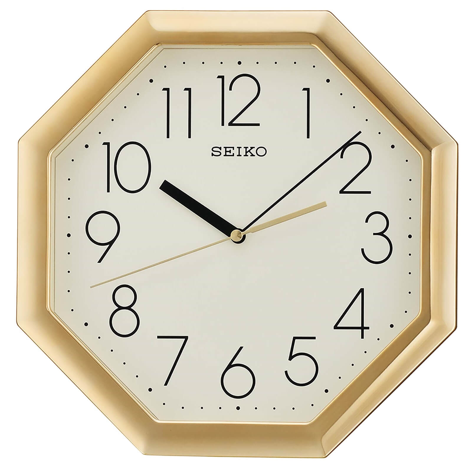 Seiko Octagon Wall Clock - Gold