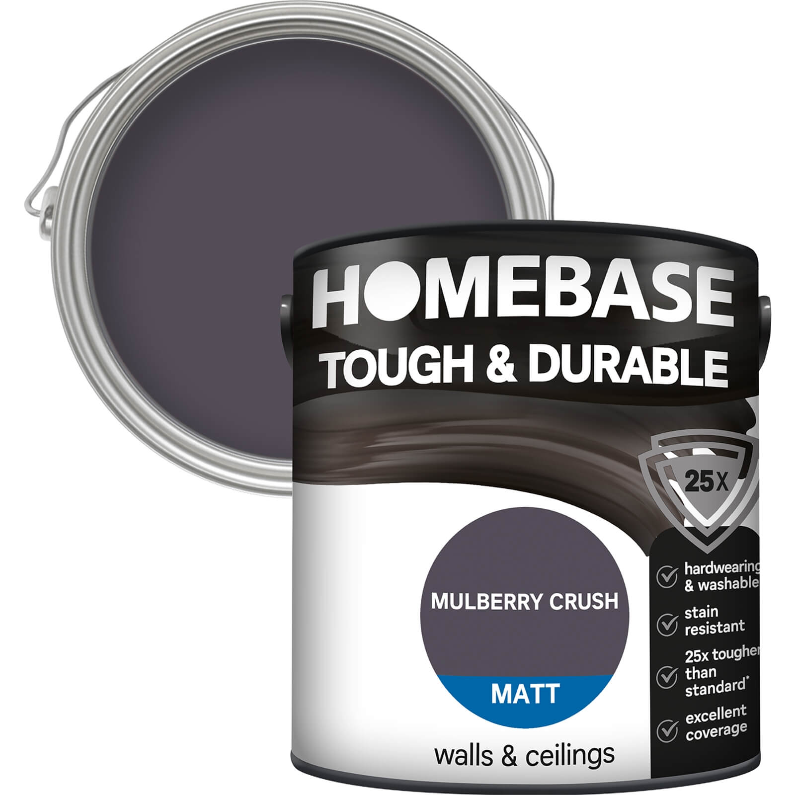 Homebase Tough & Durable Matt Paint Mulberry Crush - 2.5L