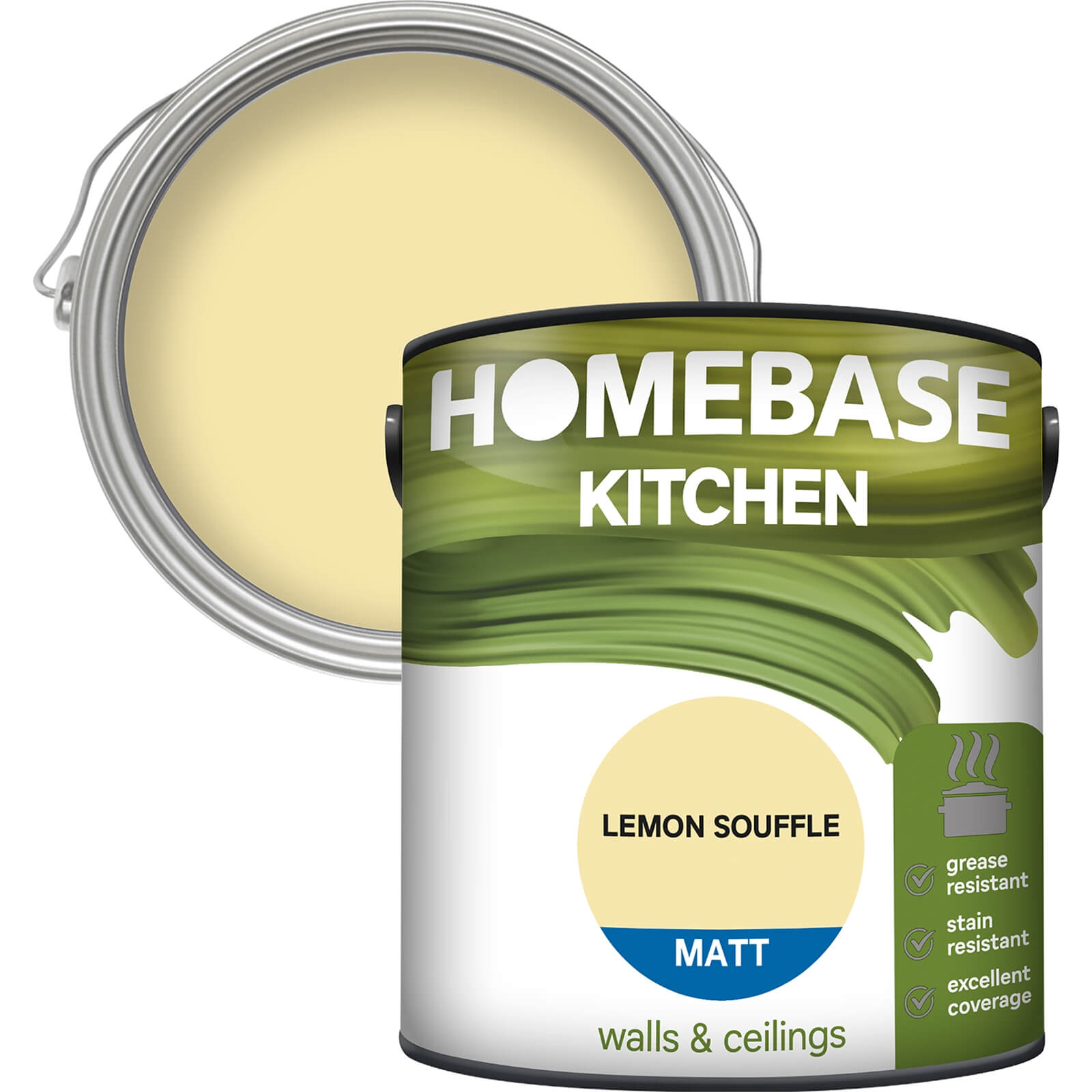 Homebase Kitchen Matt Paint - Lemon Souffle 2.5L
