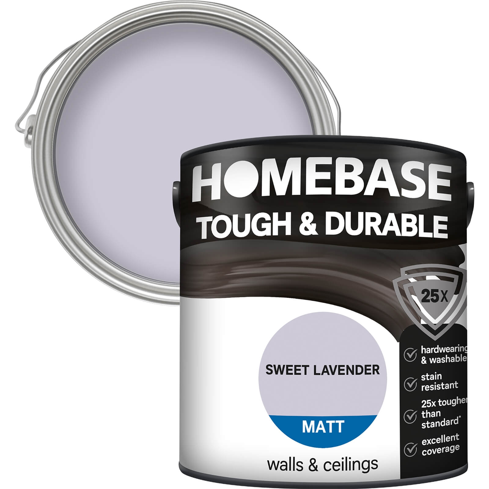 Homebase tough & Durable Matt Paint Sweet Lavender - 2.5L