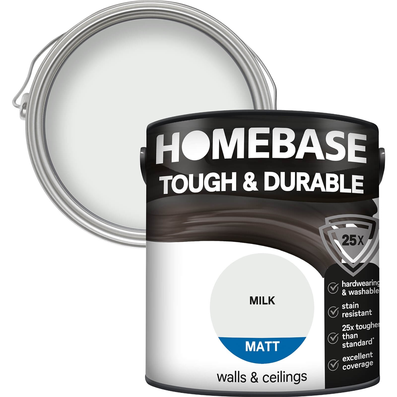 Homebase Tough & Durable Matt Paint Milk - 2.5L