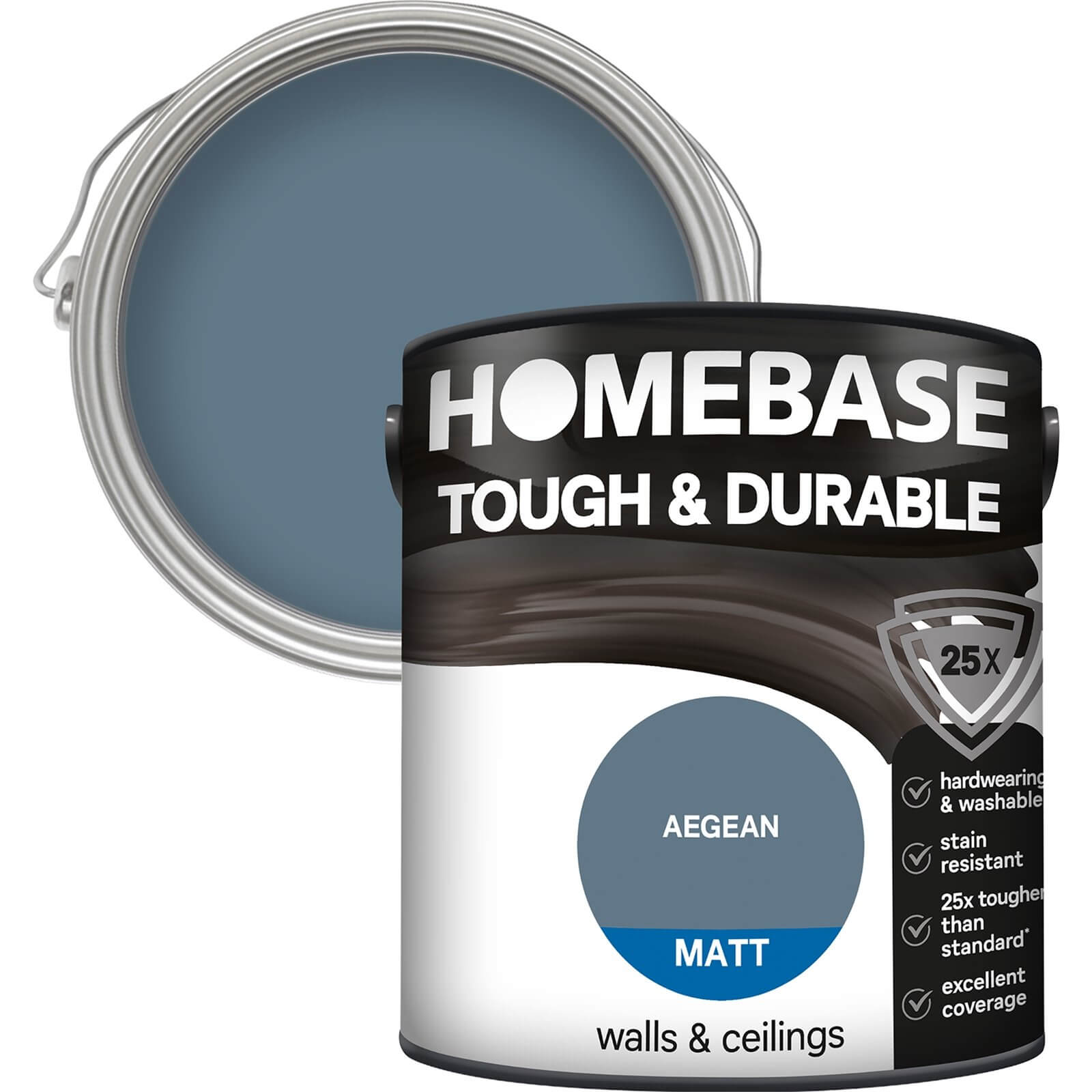 Homebase Tough & Durable Matt Emulsion Paint Aegean - 2.5L