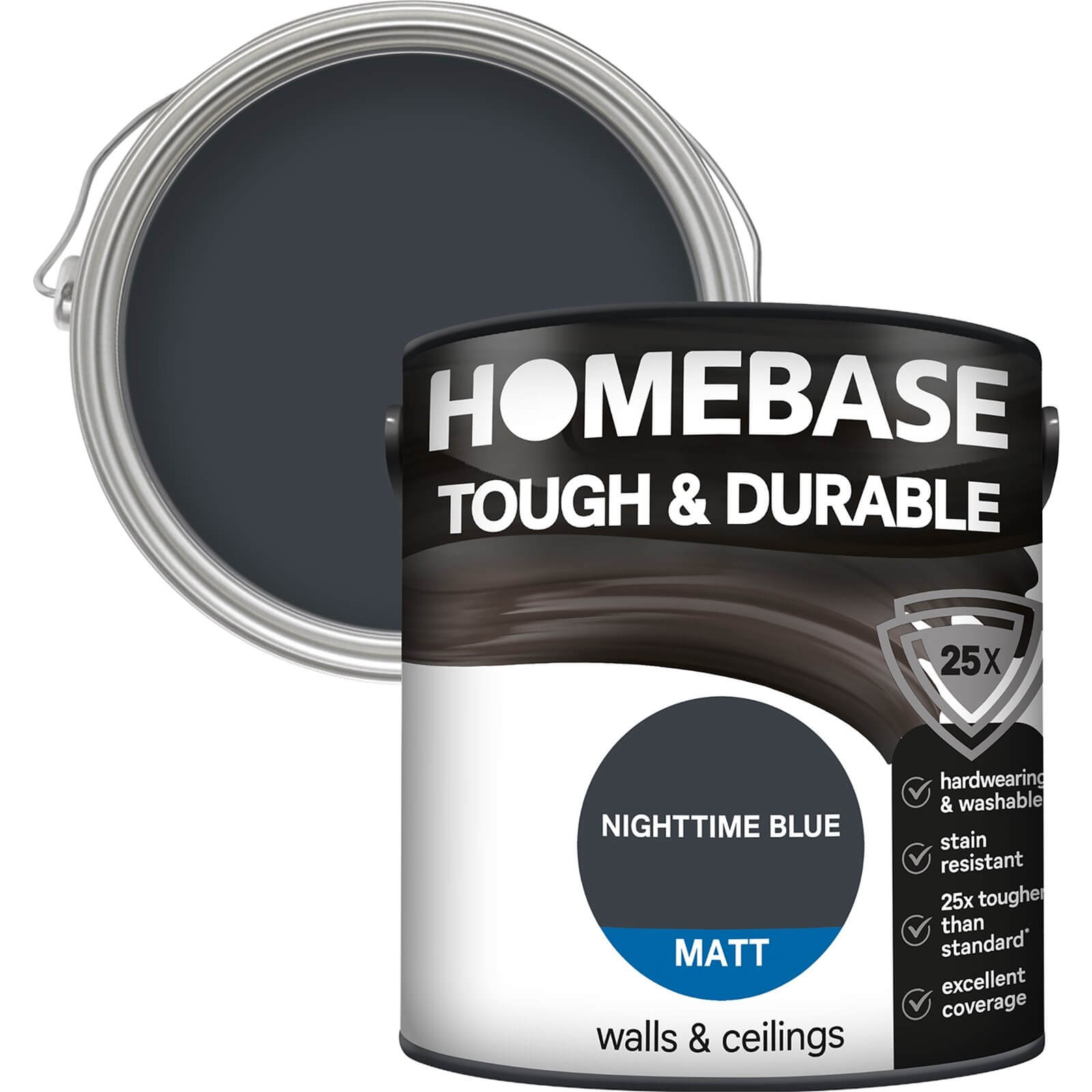 Homebase Tough & Durable Matt Paint Nighttime Blue - 2.5L