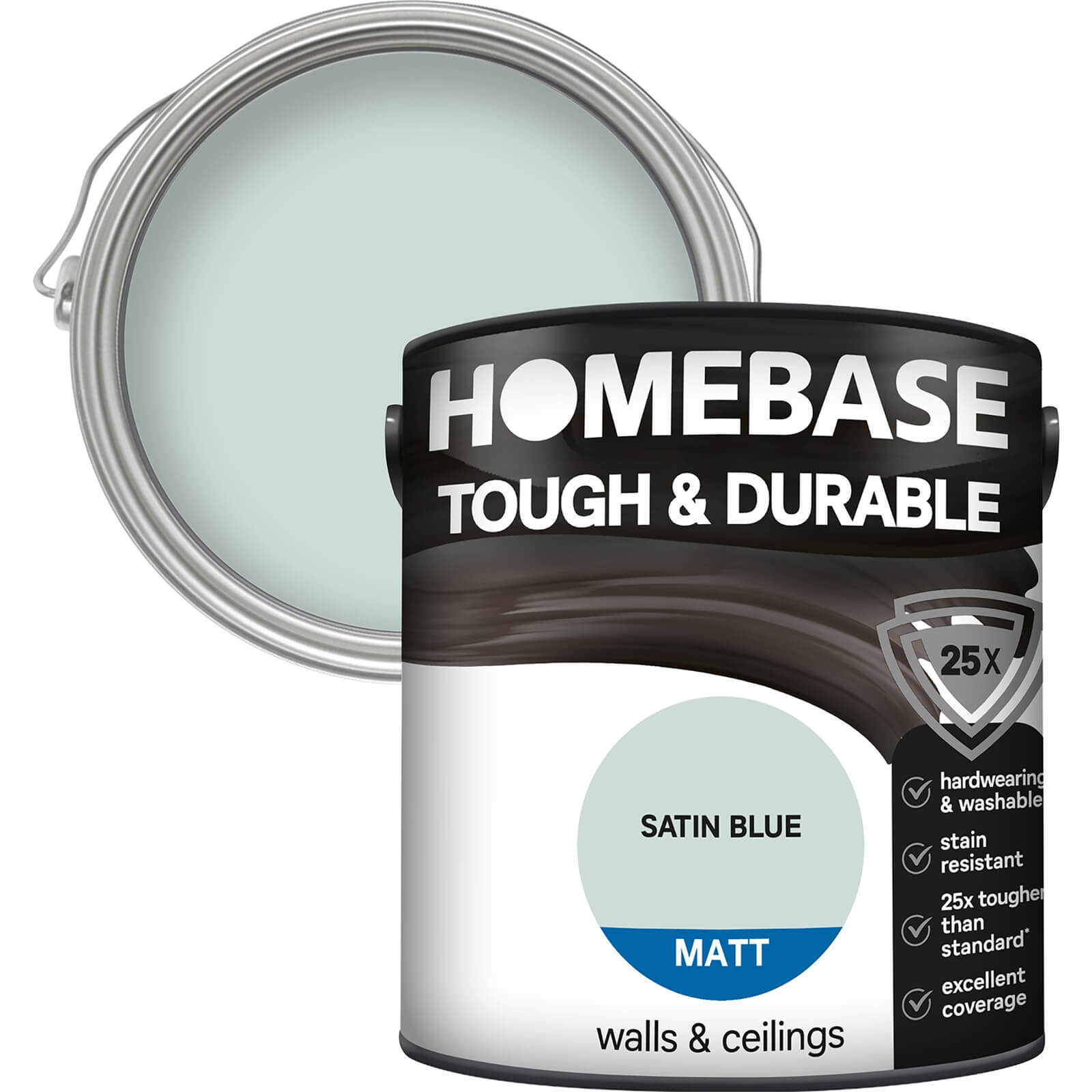 Homebase Tough & Durable Matt Paint Satin Blue - 2.5L