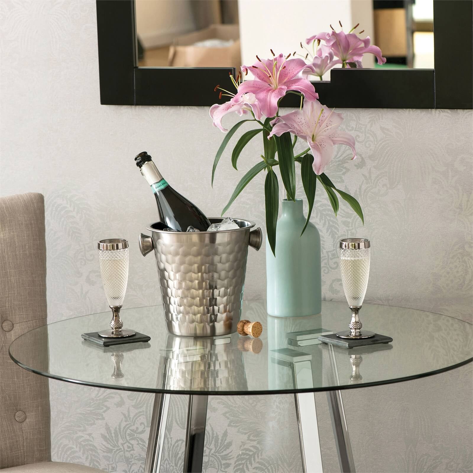 Champagne Silver Rimmed Glass