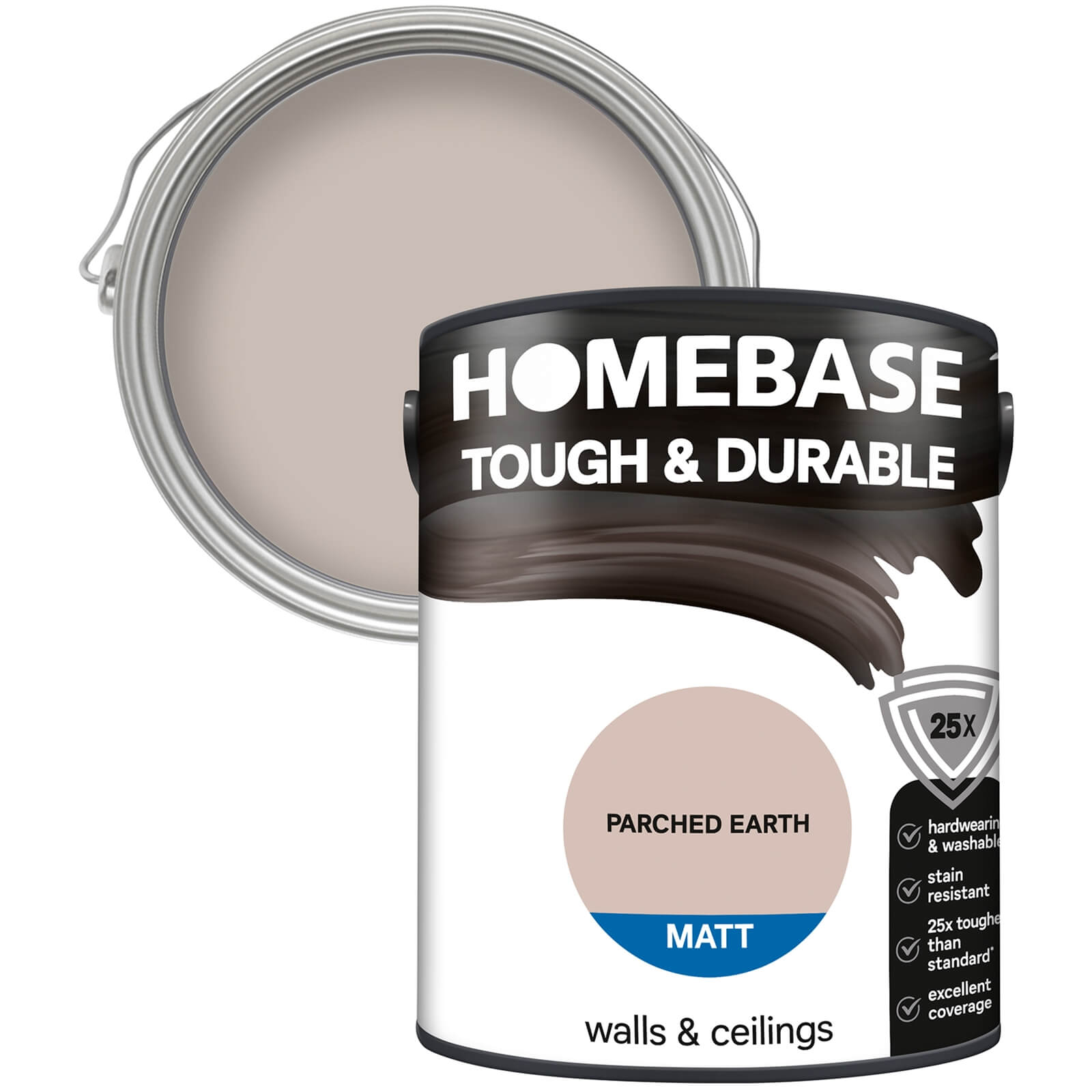 Homebase Tough & Durable Matt Paint Parched Earth - 5L