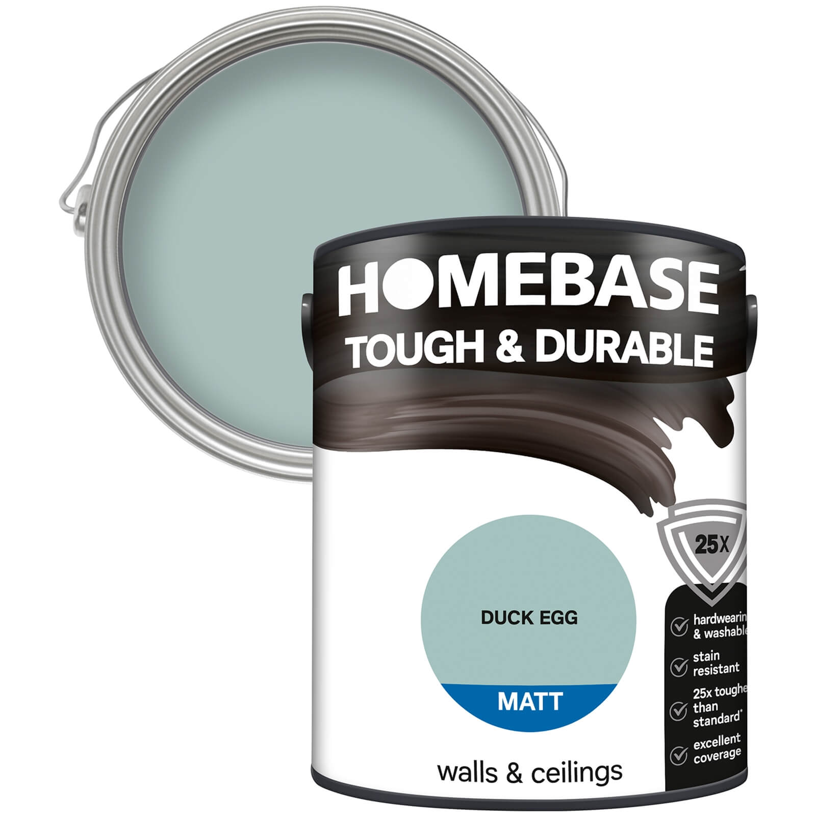 Homebase Tough & Durable Matt Paint Duck Egg - 5L
