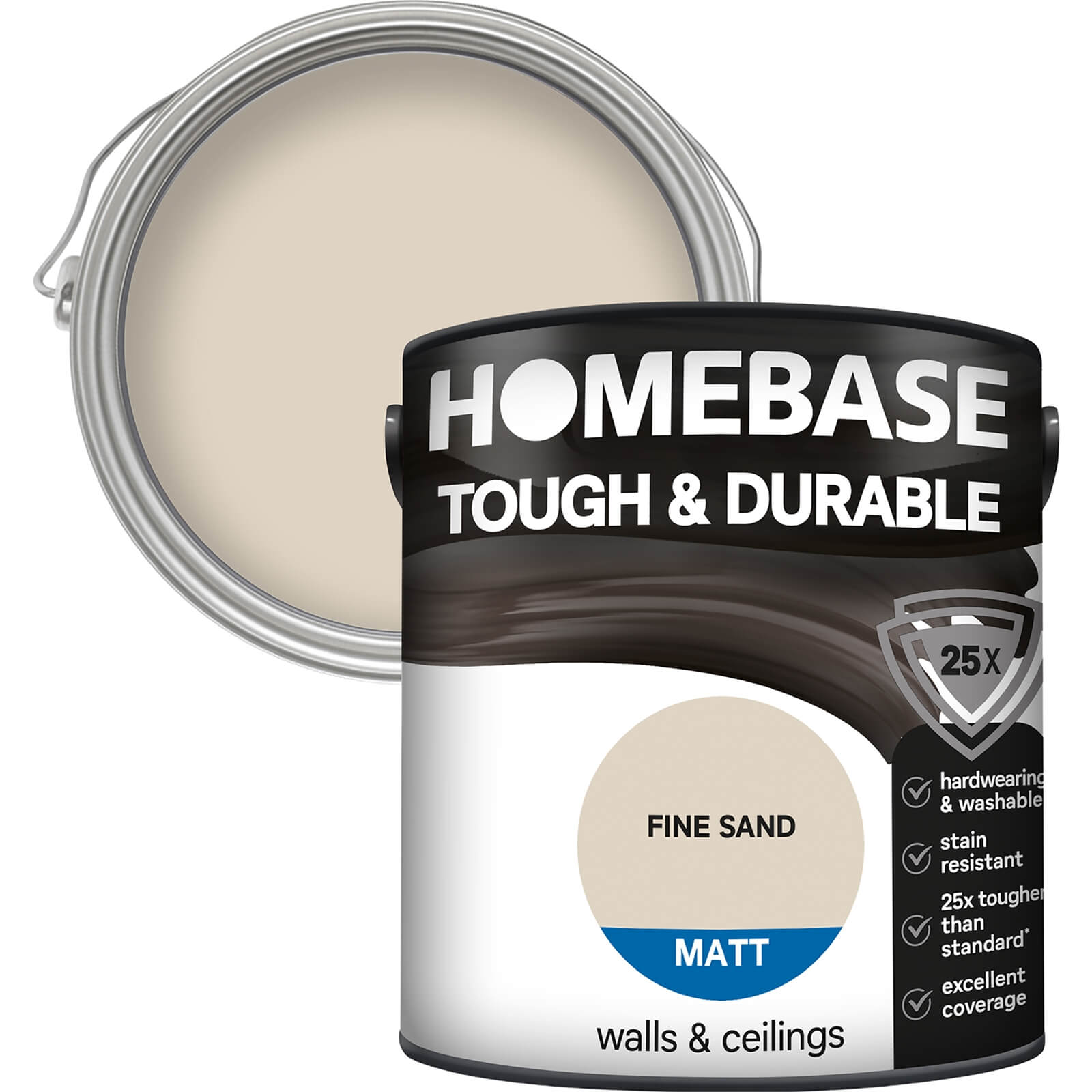 Homebase Tough & Durable Matt Paint Fine Sand - 2.5L