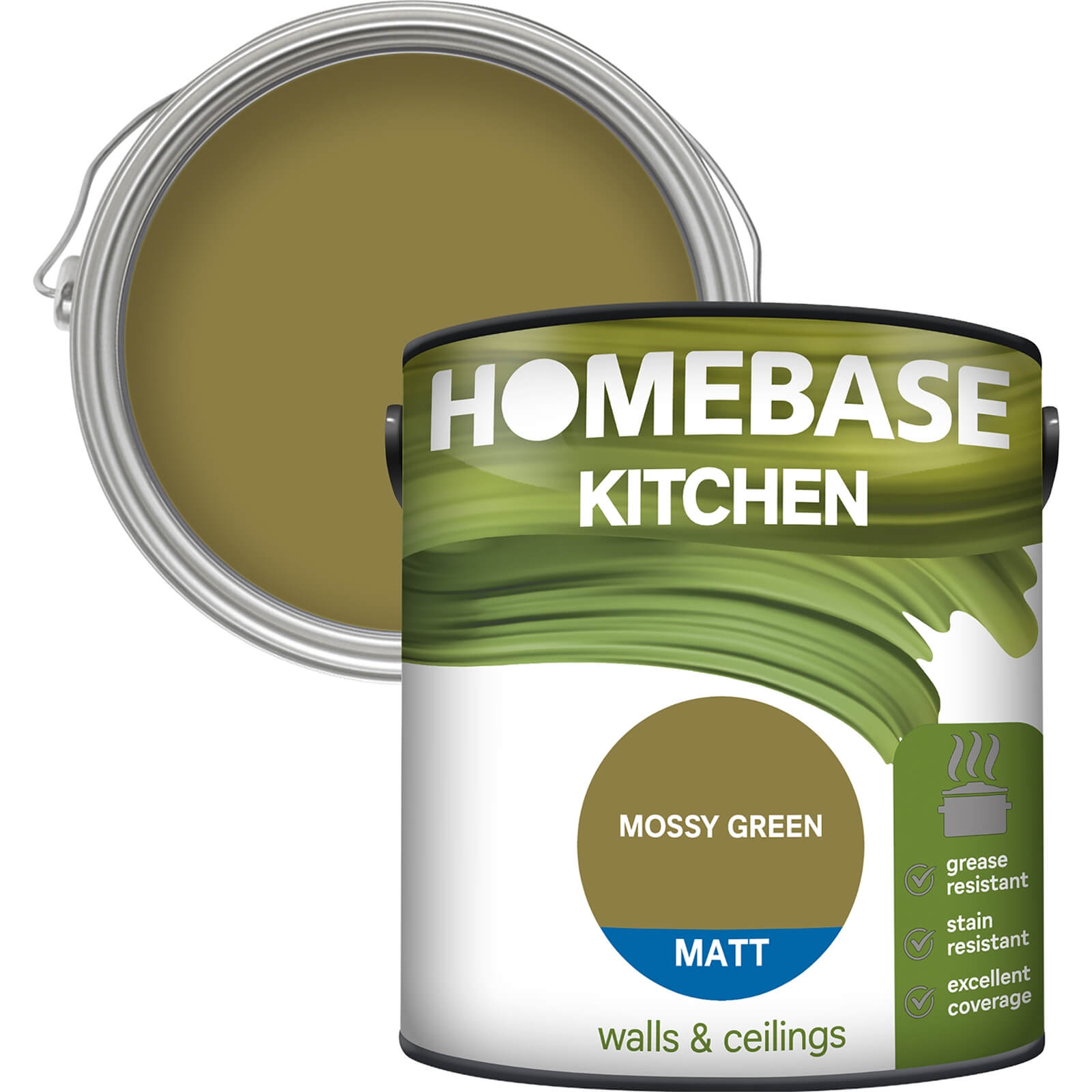 Homebase Kitchen Matt Paint - Moss Green 2.5L