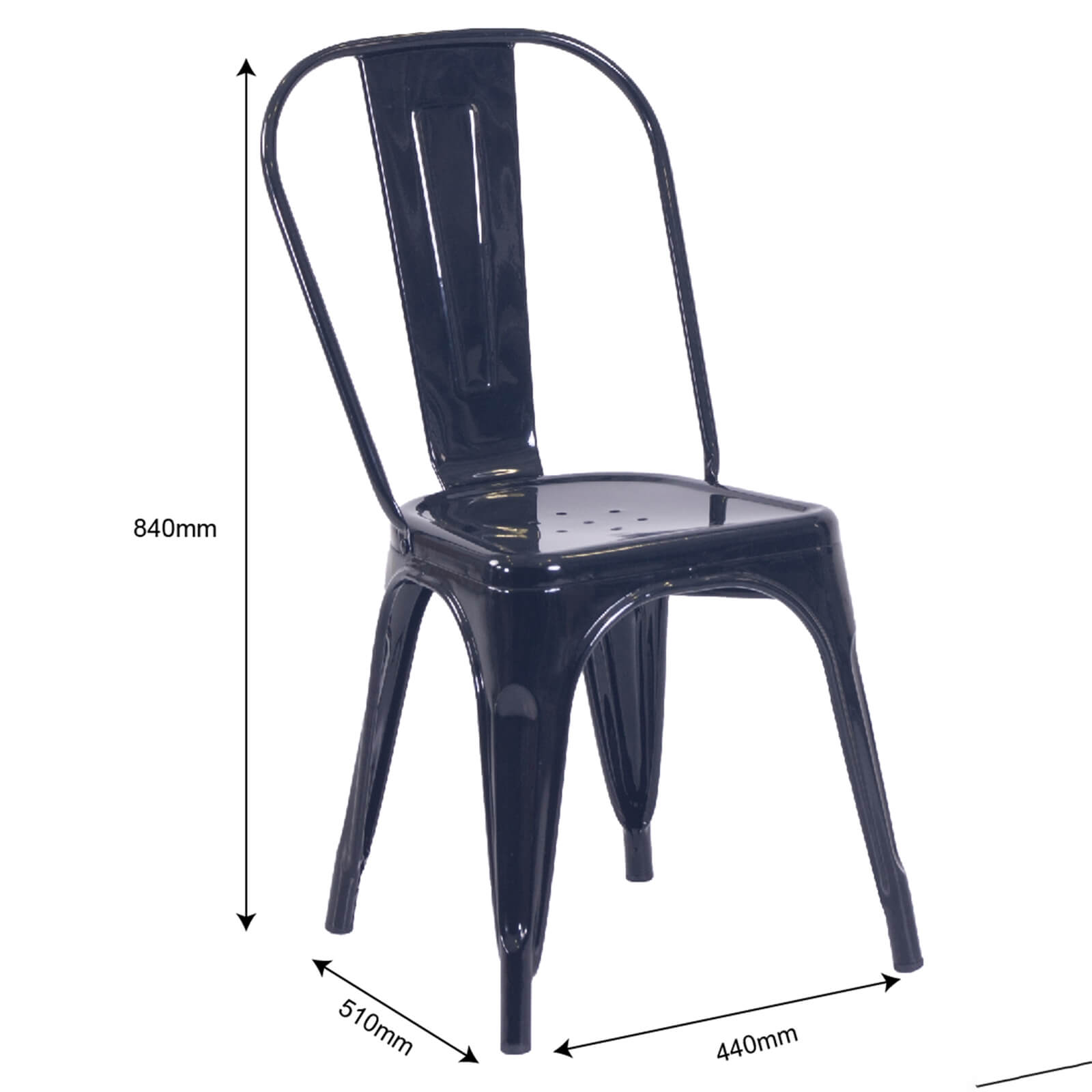 Billy Bistro Chair - Set of 2 - Black