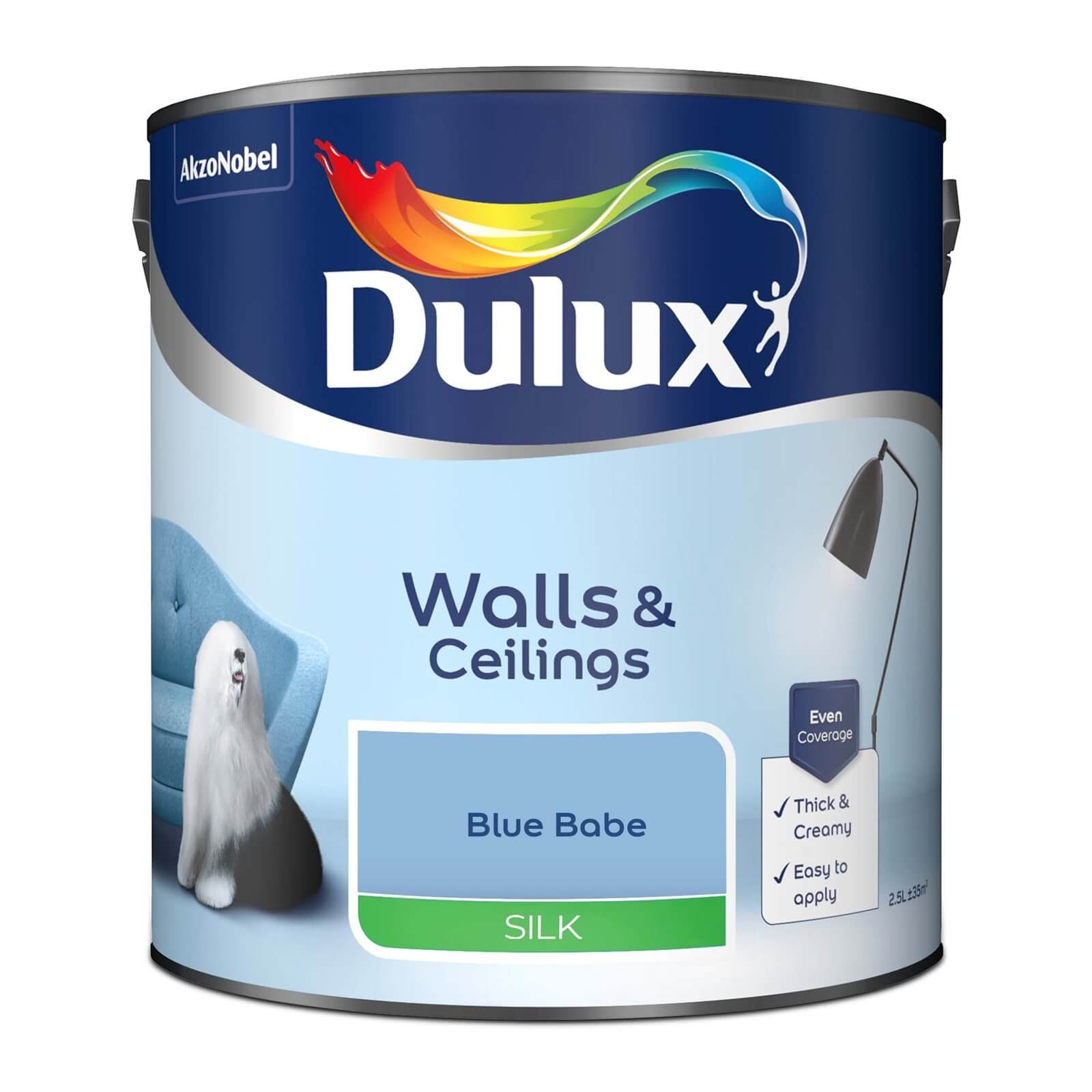 Dulux Silk Emulsion Paint Blue Babe - 2.5L