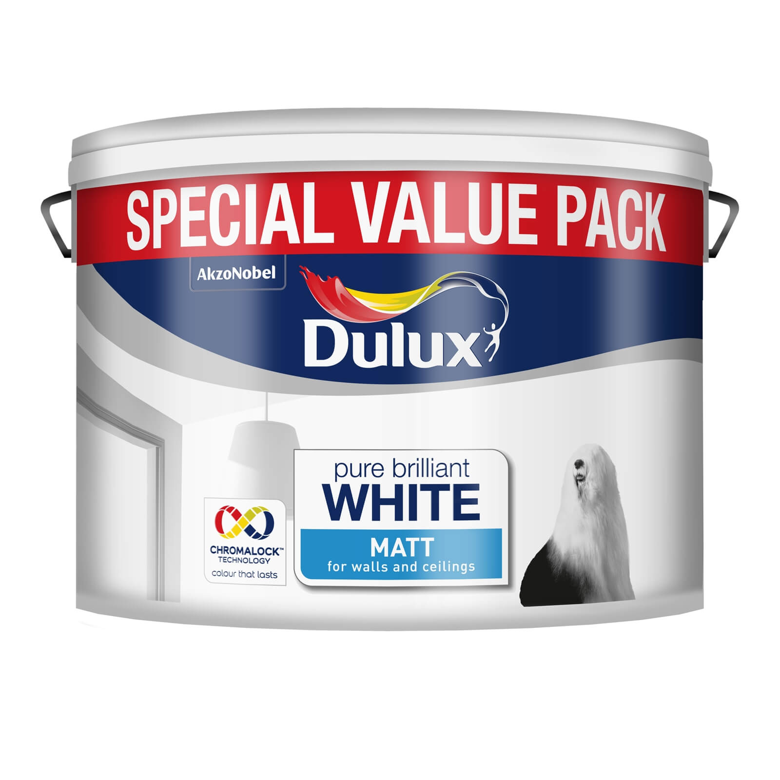 Dulux Special Value Matt Emulsion Paint Pure Brilliant White - 7.5L