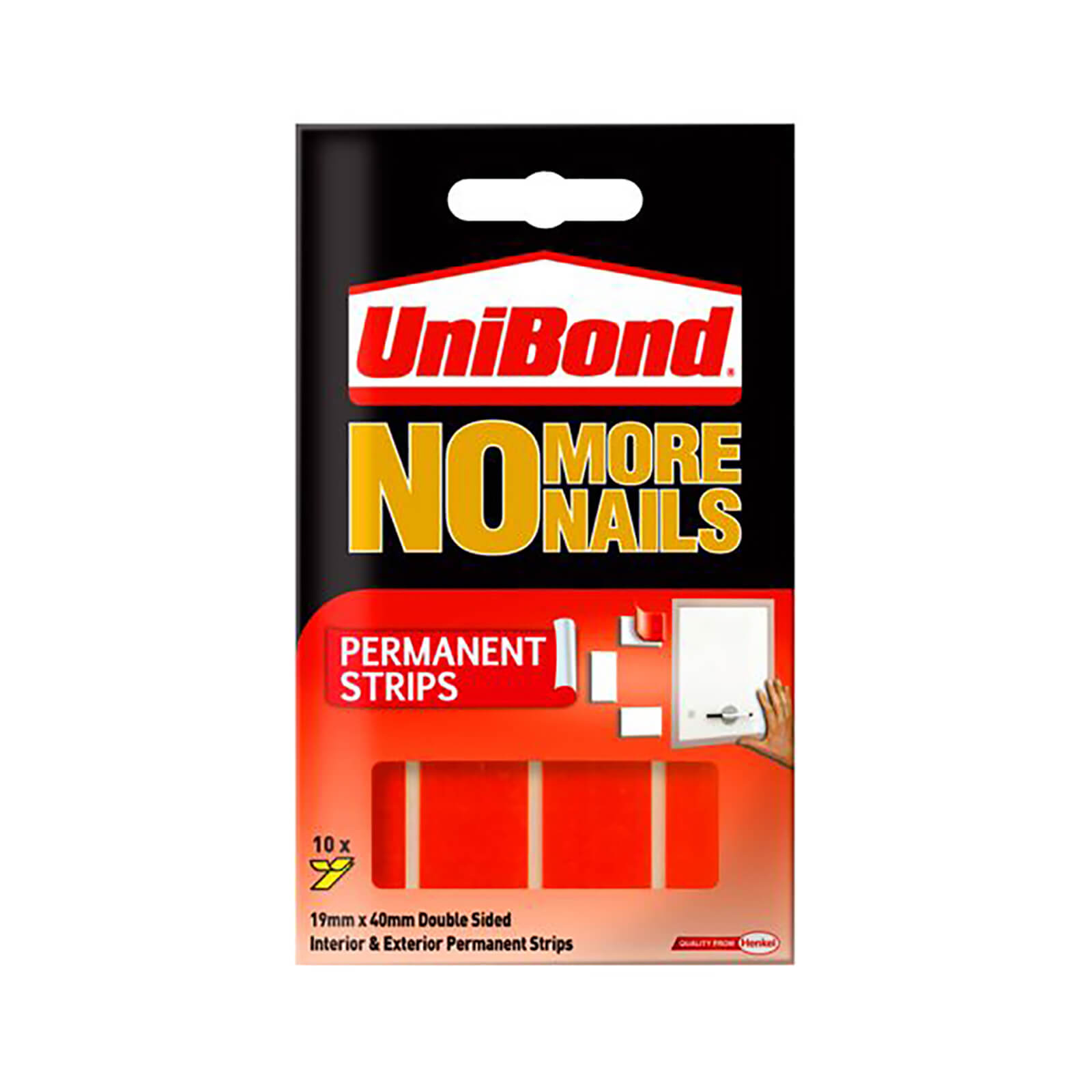UniBond No More Nails Permanent Double Sided Strips - 10 Pack