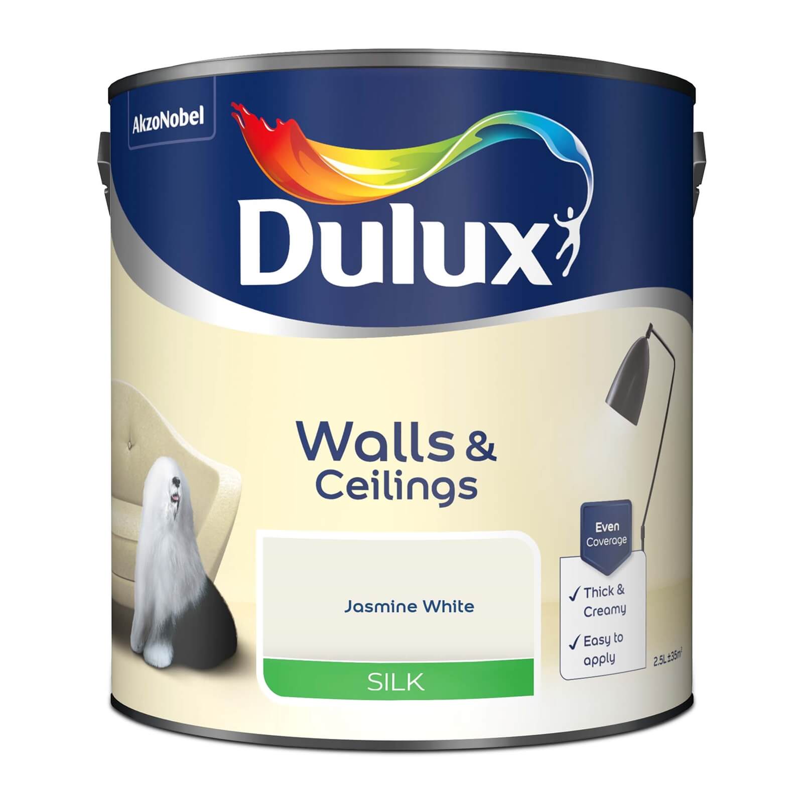 Dulux Silk Emulsion Paint Jasmine White - 2.5L