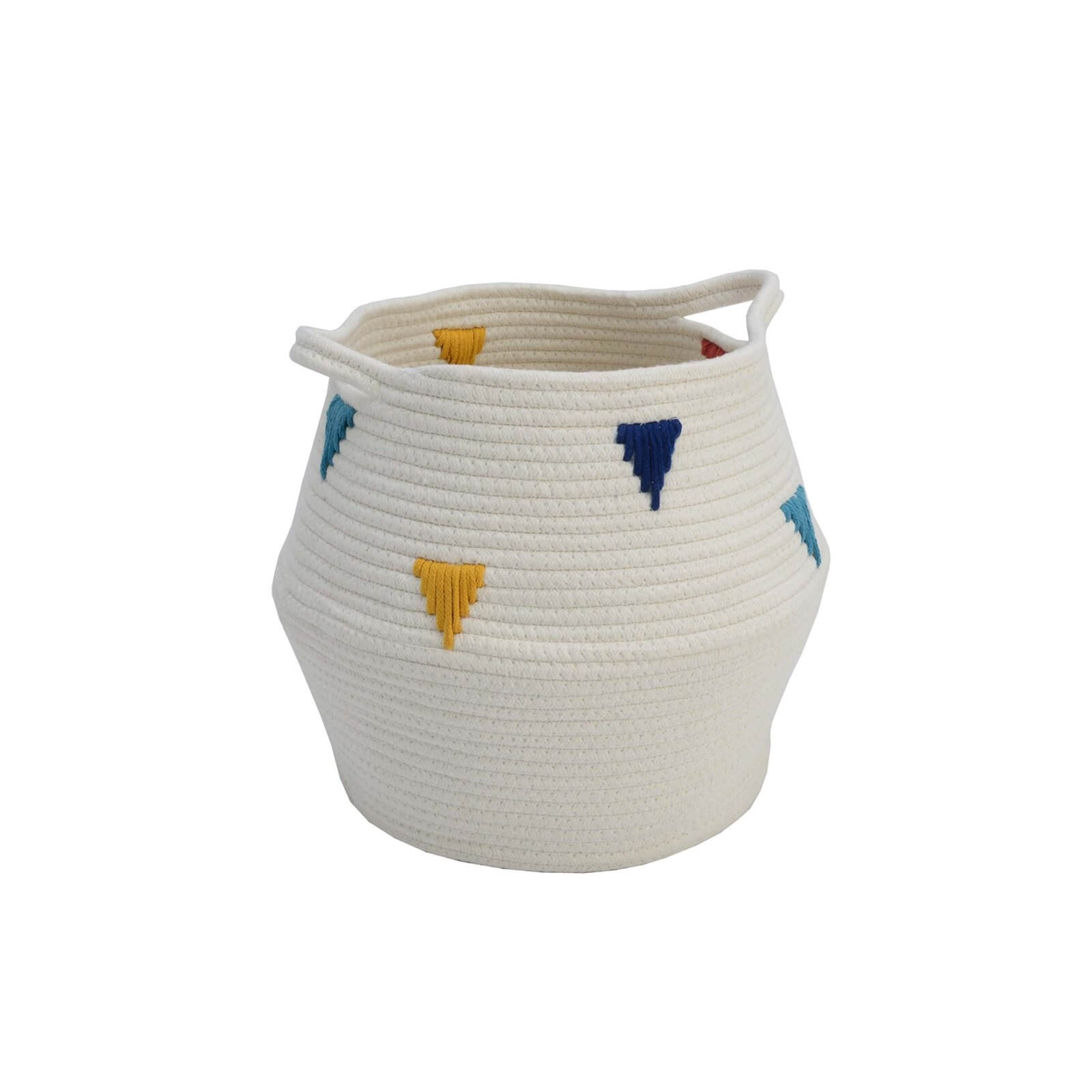 Cotton Rope Basket with Triangle Design