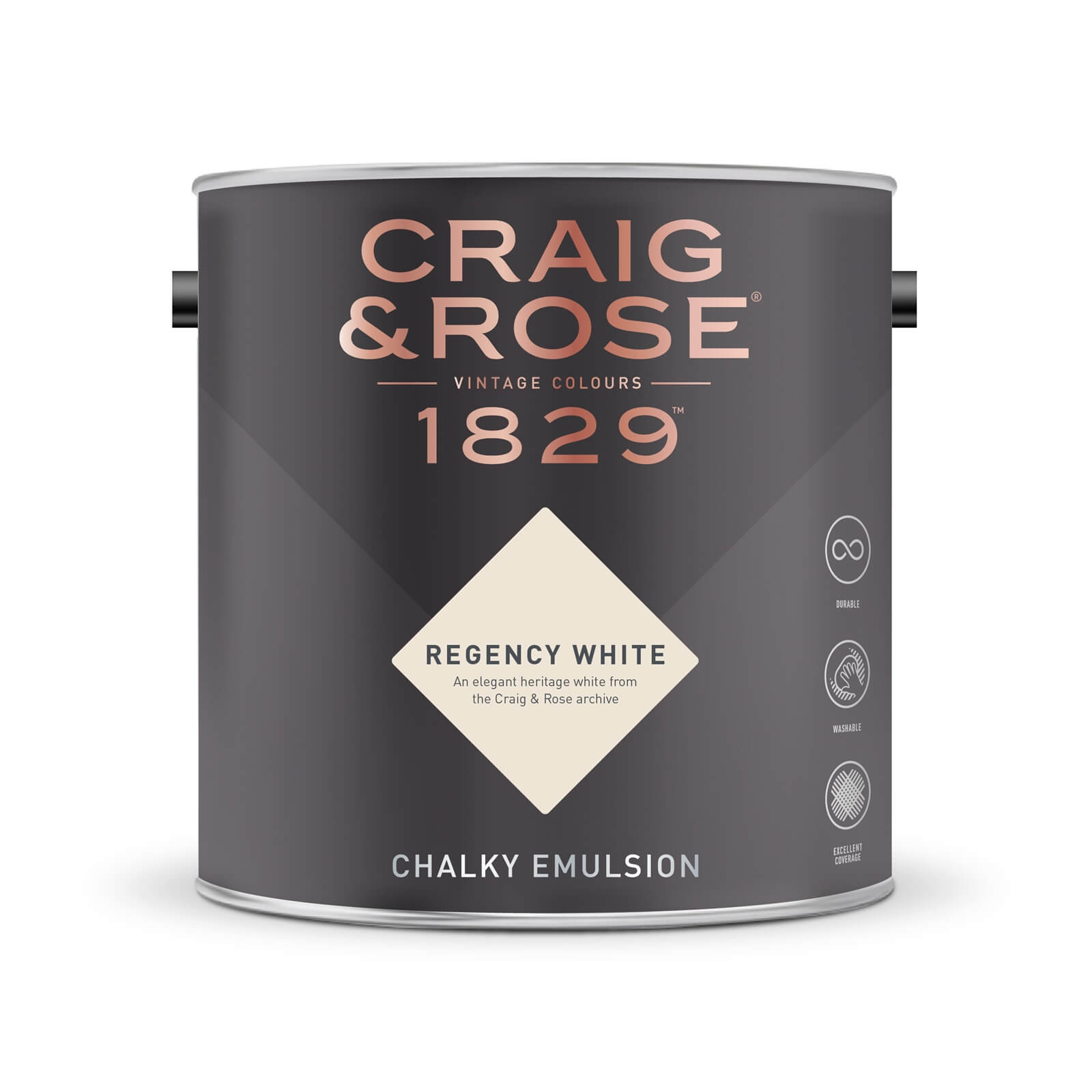 Craig & Rose 1829 Chalky Emulsion Paint Regency White - 5L