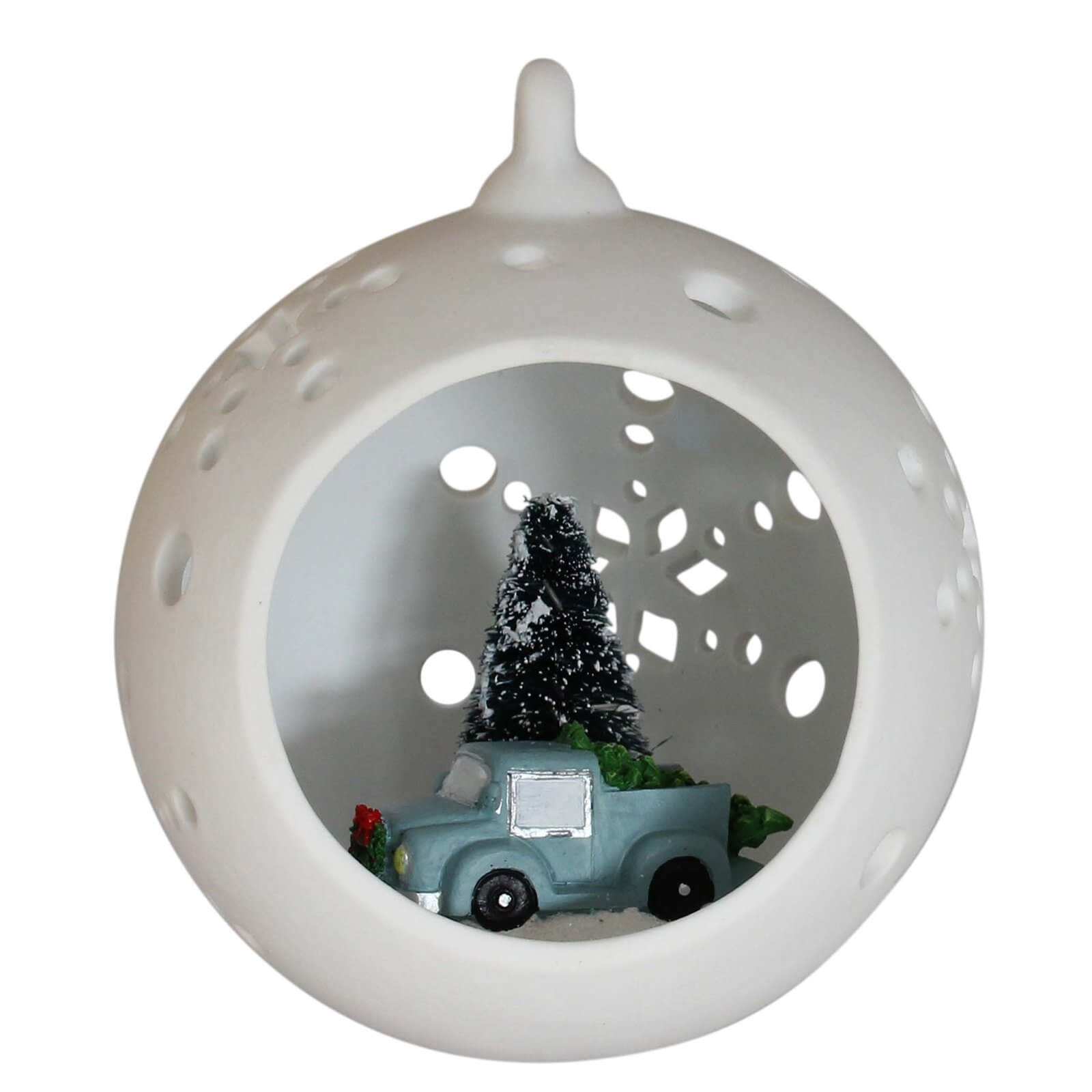 Porcelain Tree Car Open Front Christmas Tree Bauble