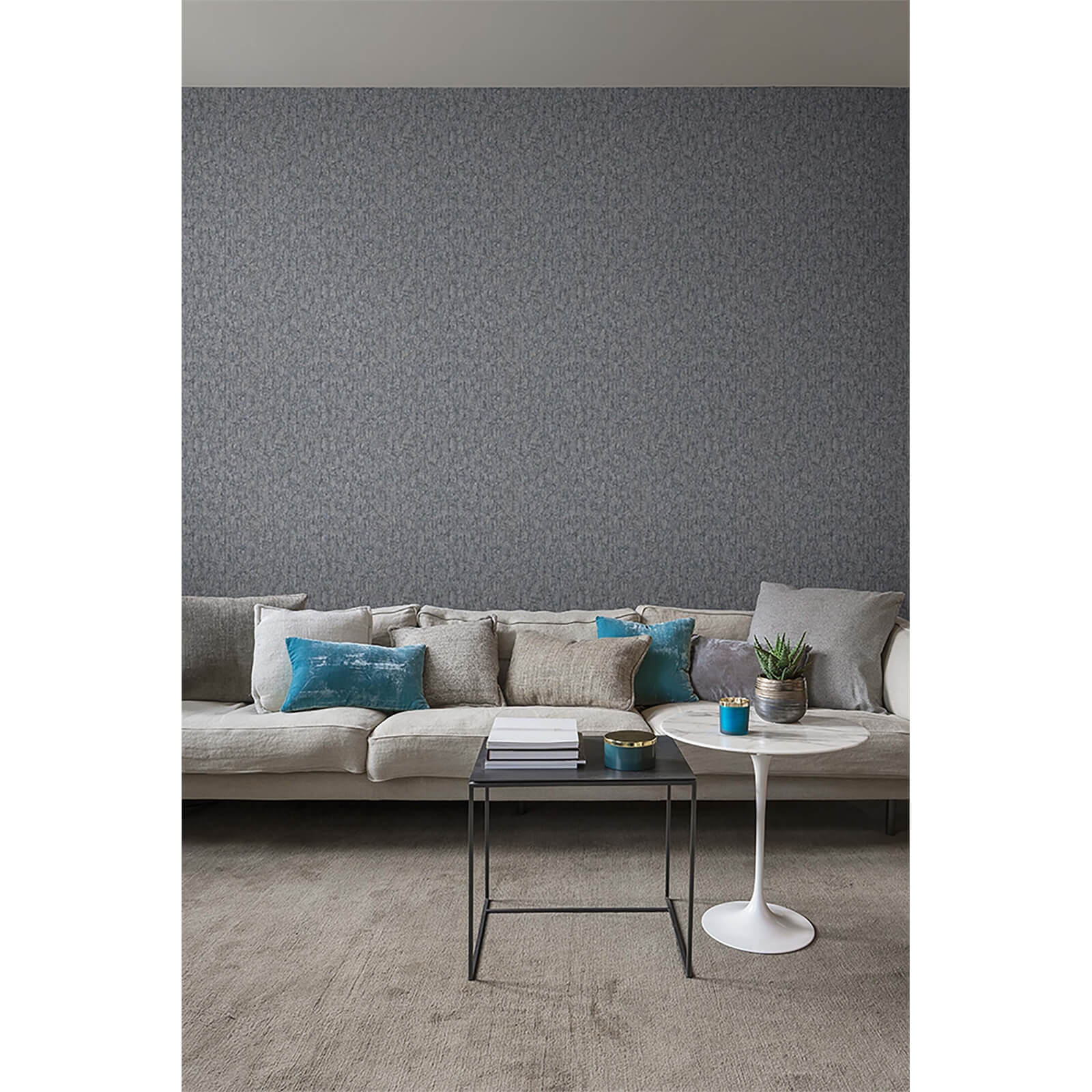 Grandeco Wari Charcoal Wallpaper