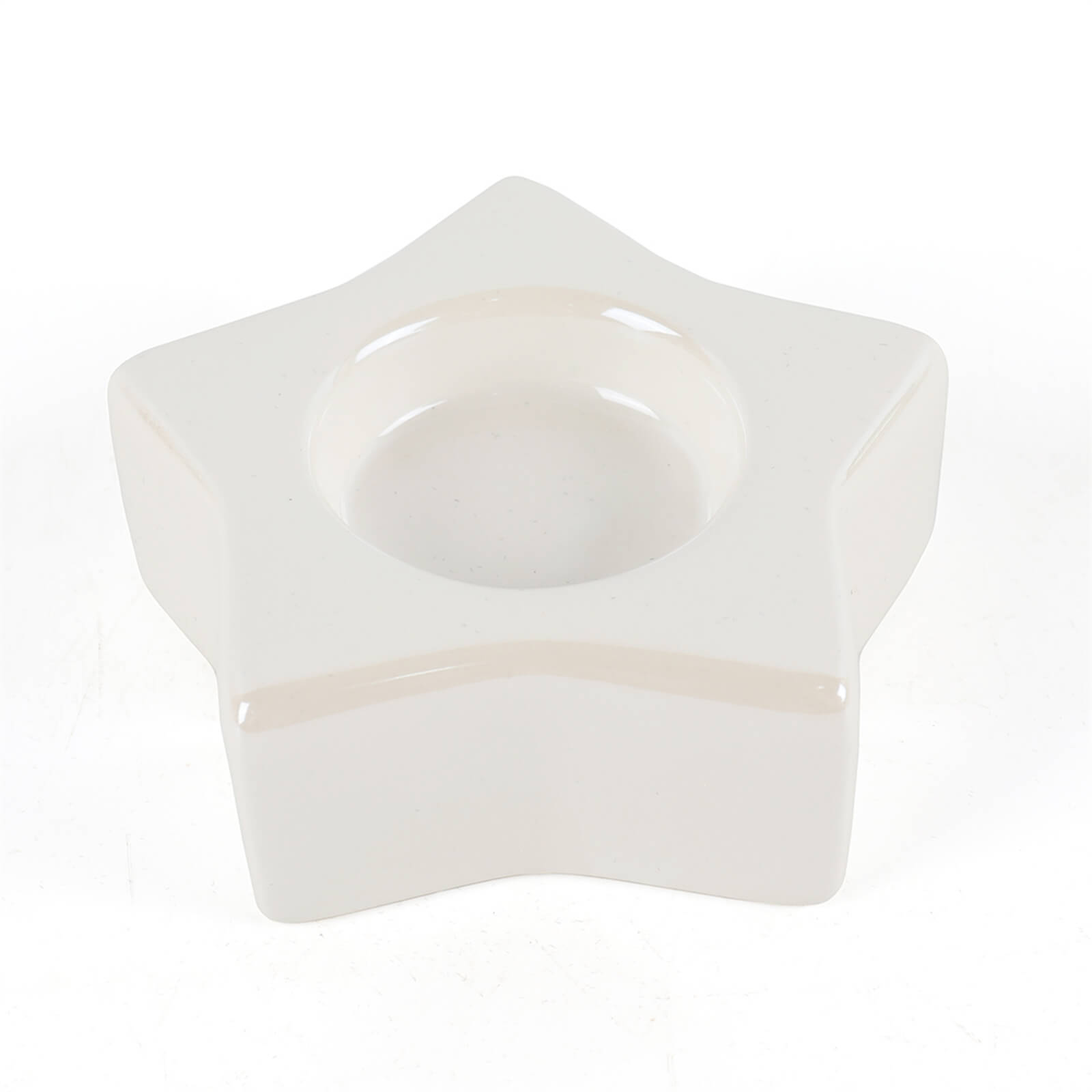 Pearl White Ceramic Star Candle Holder