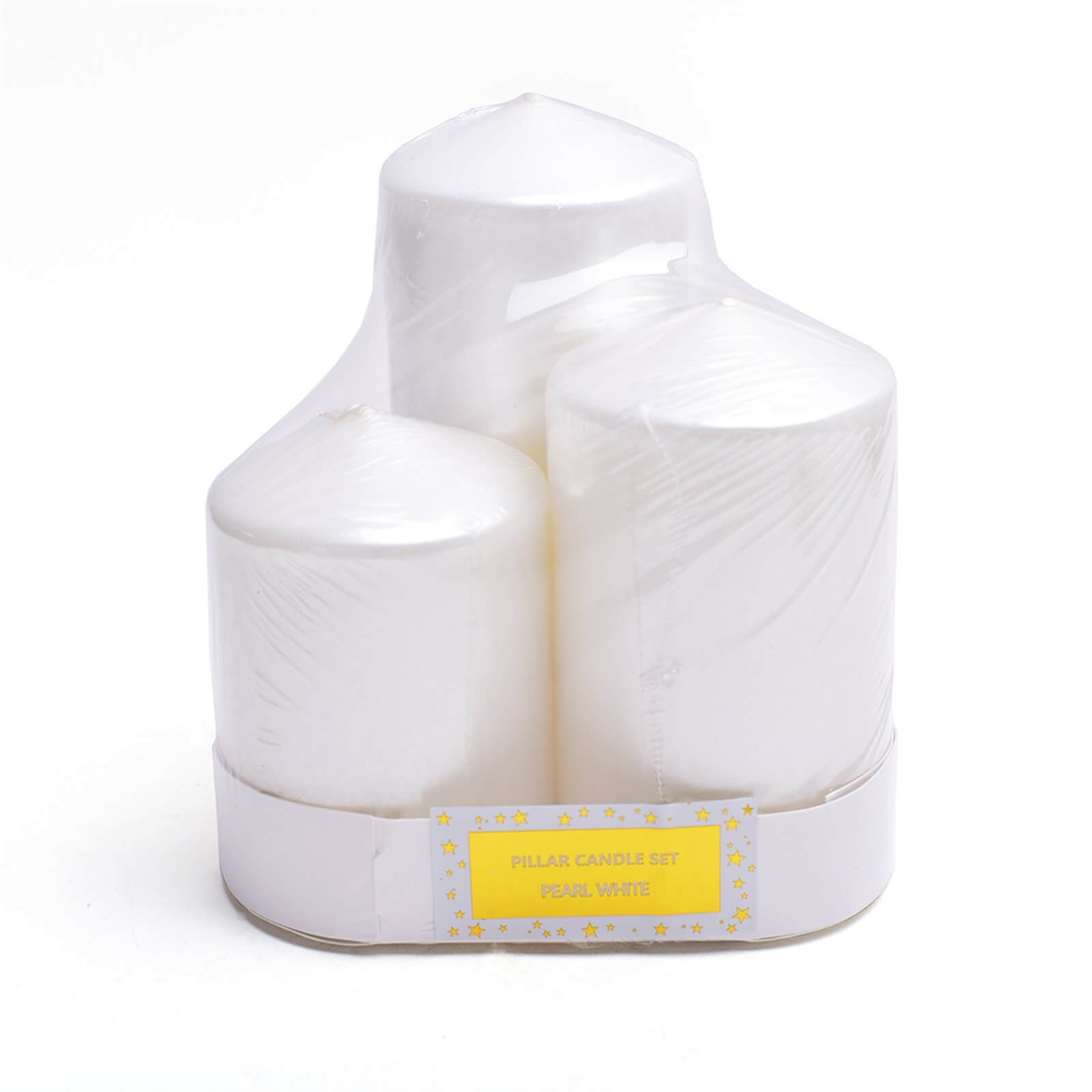 Pillar Candle 3 Pack - Pearl White
