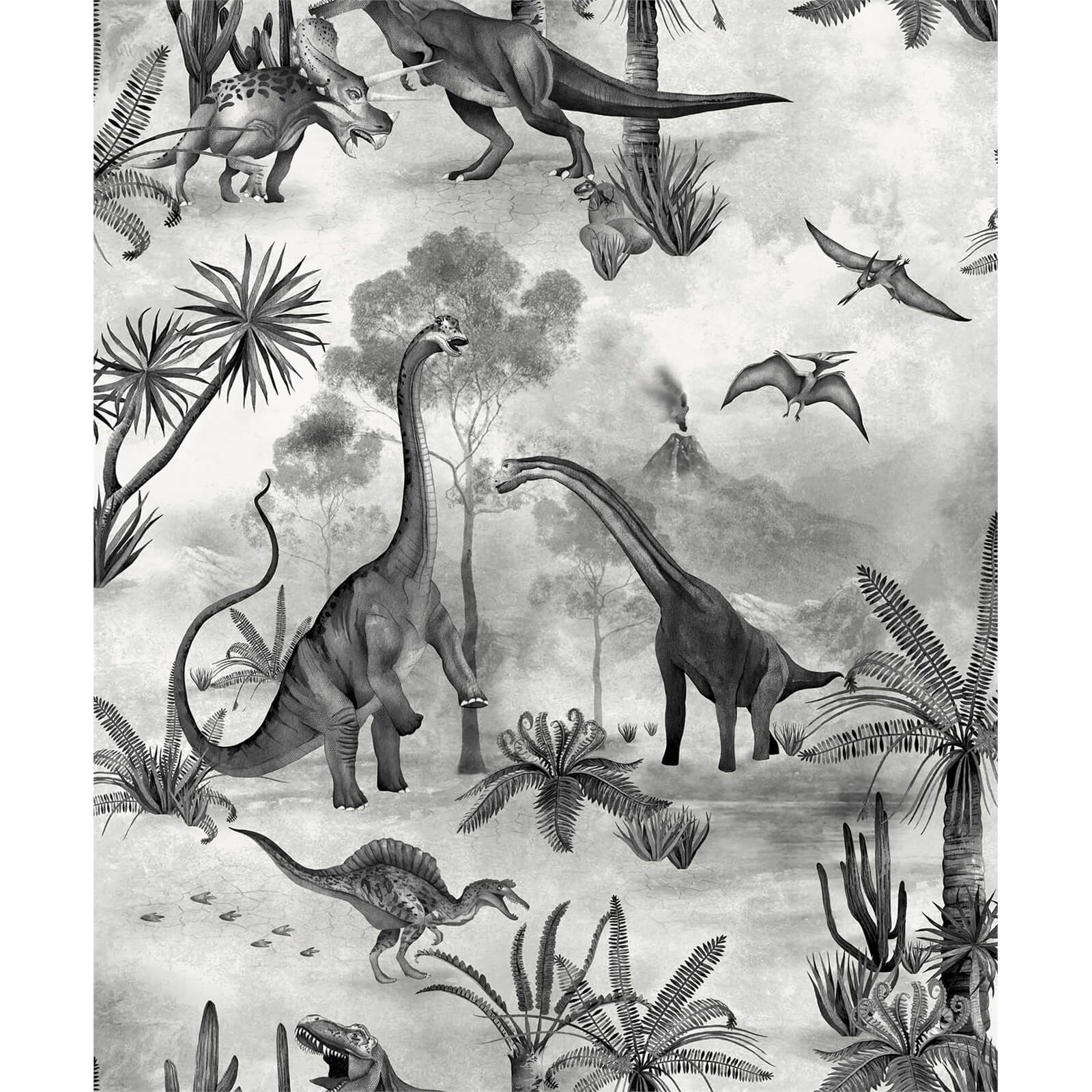 Belgravia Decor Dino Kingdom Mono Wallpaper