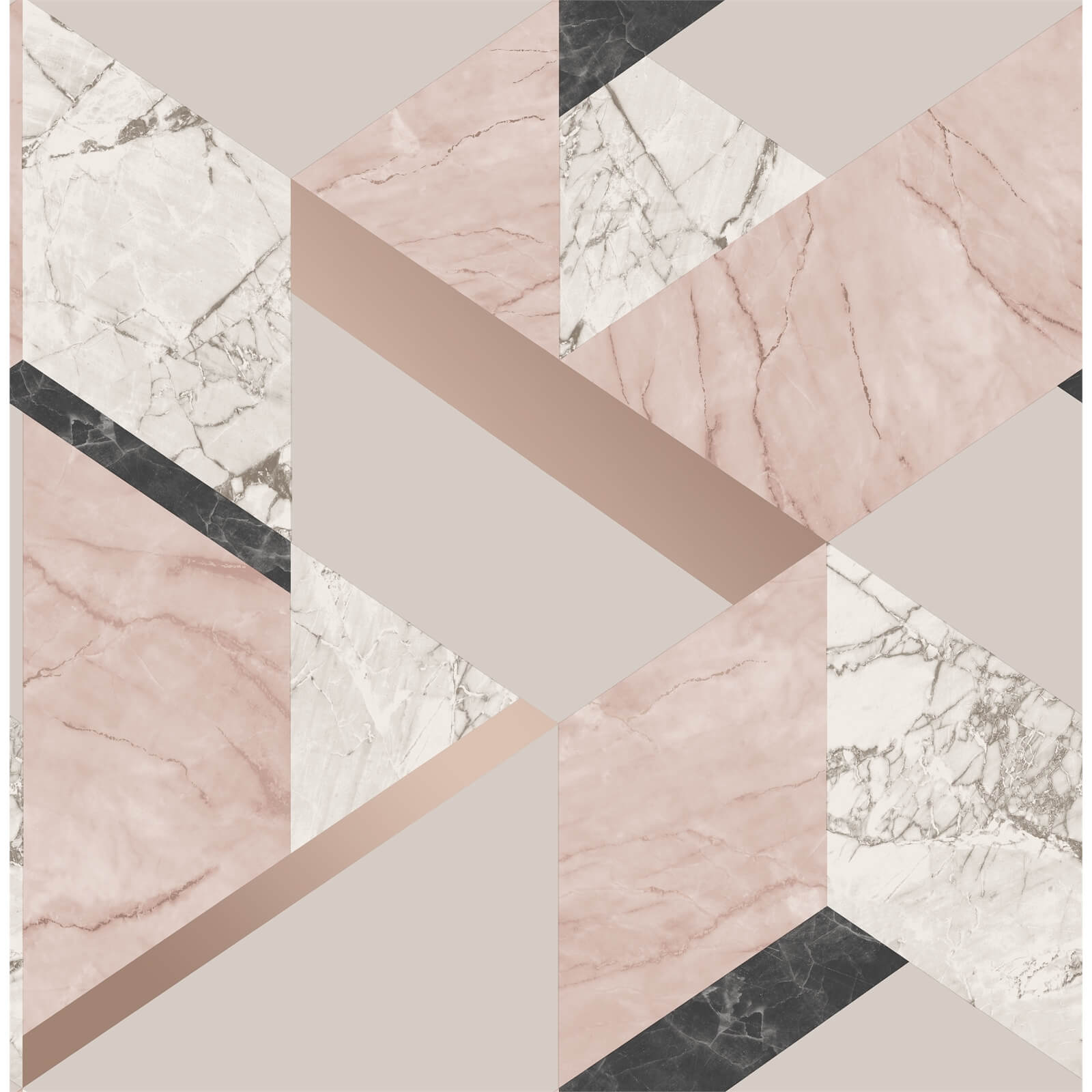 Fresco Marblesque Geometric Wallpaper - Pink