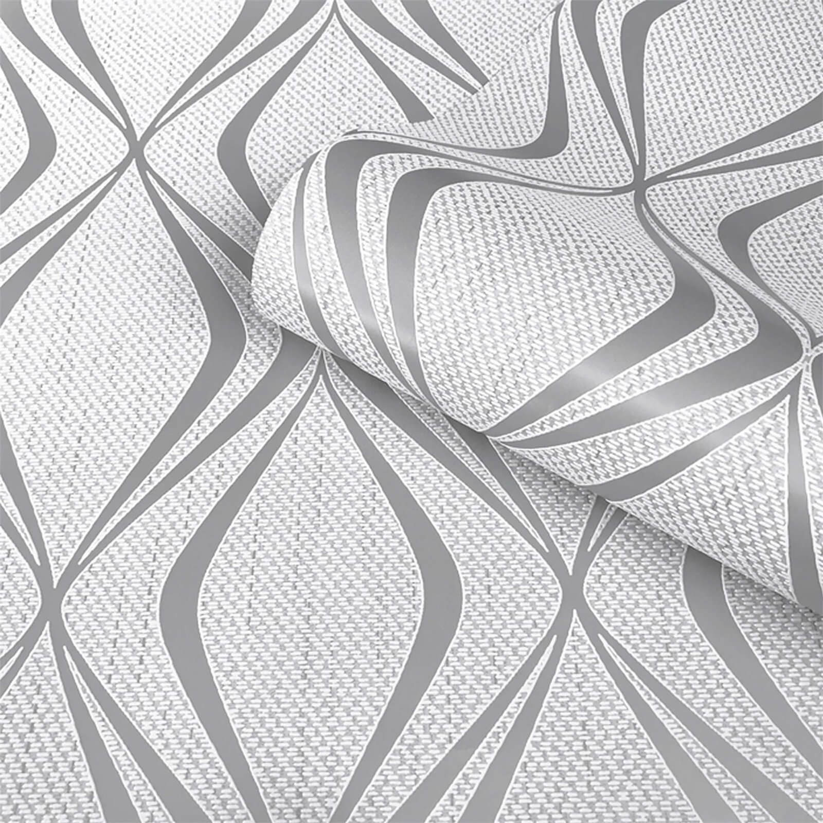 Belgravia Decor Amelie Geometric Wallpaper - Grey