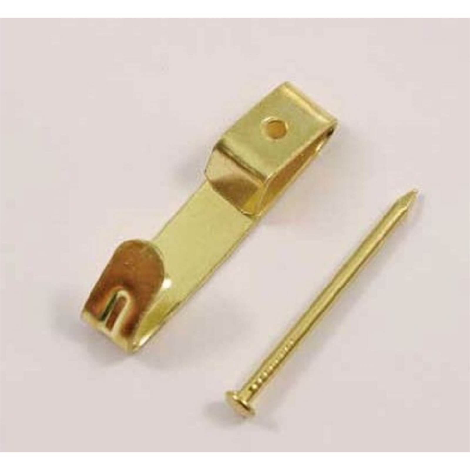 Small Picture Hook - Brass - 8 Pack