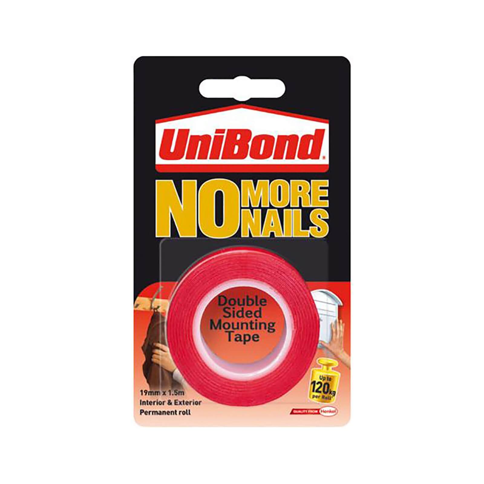 Unibond No More Nails on a Roll Exterior Permanent Mounting Adhesive - 19mm x 1.5m