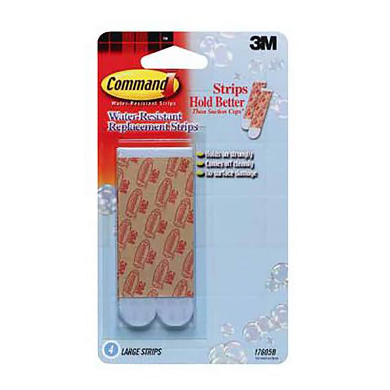 Command Self-Adhesive Large Waterproof Strips - 4 Pack