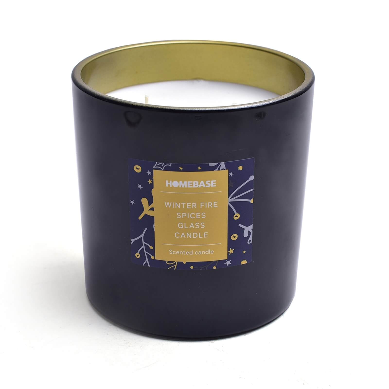 Winter Fire Spices Candle Black - Large