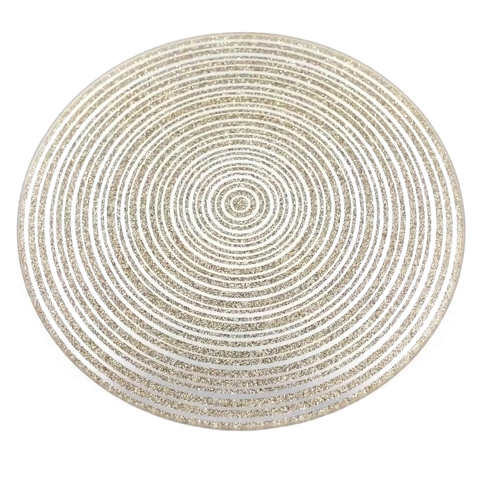 Gold Glitter Candle Plate - 18cm