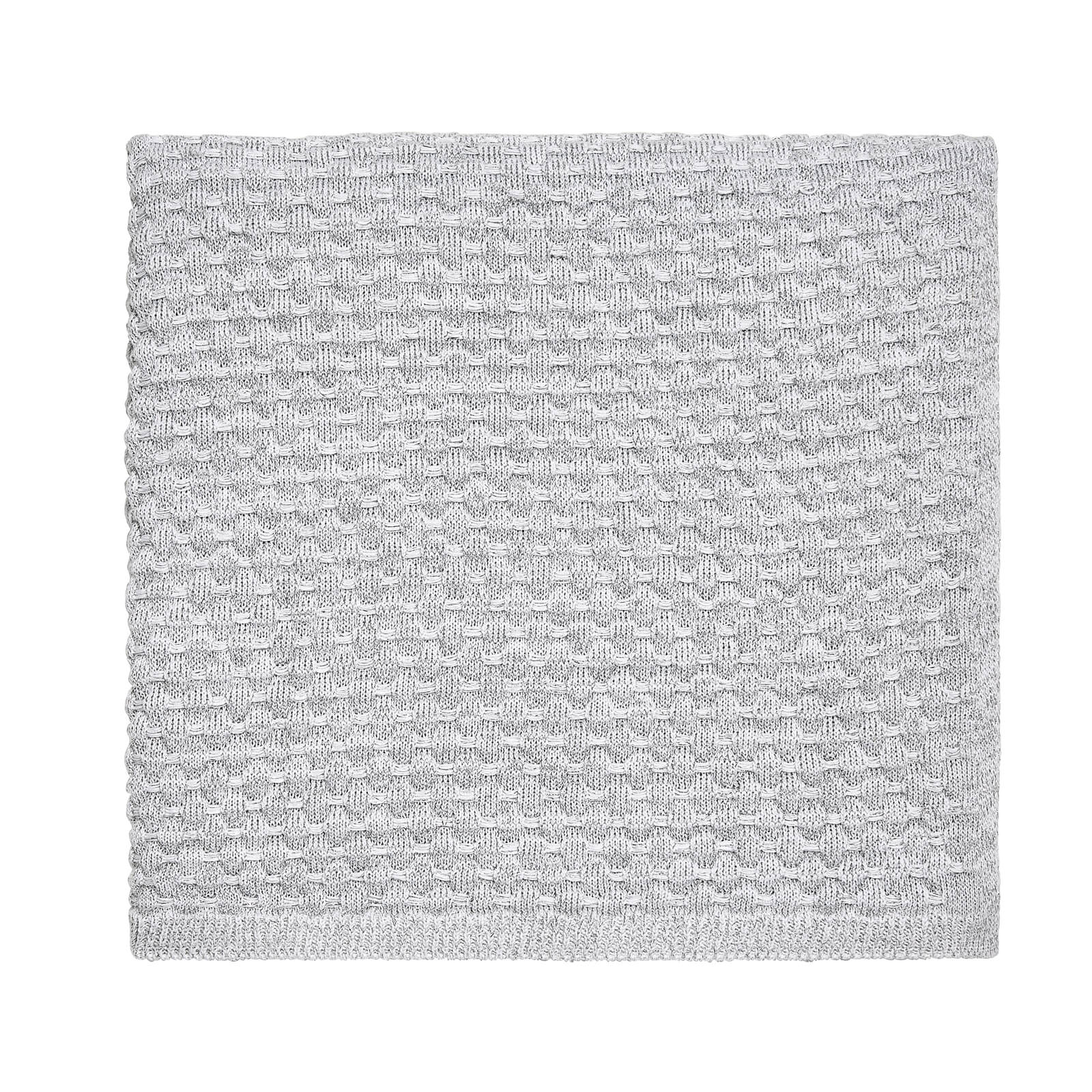 Peacock Blue Hotel Real Knit Throw - 130x150cm - White