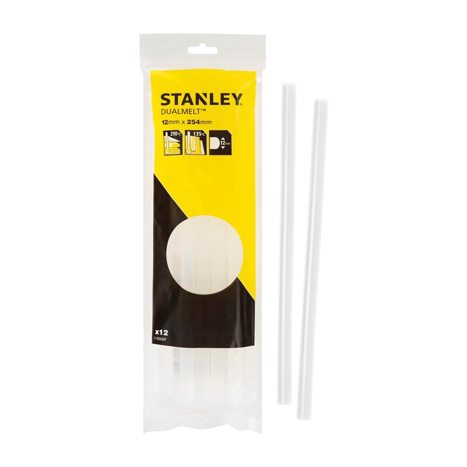 STANLEY DualMelt 12x250mm Glue Sticks – Pack of 12 (1-GS25DT)