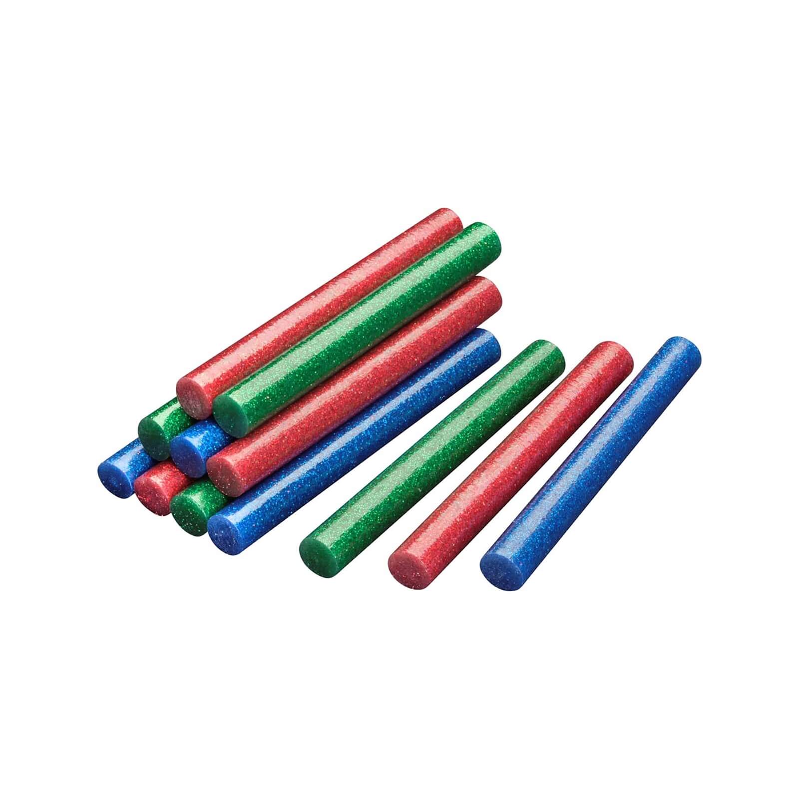 STANLEY Low Temperature Glitter Red/Green/Blue 12x101 mm Glue Sticks - Pack of 12 (STHT1-70436)