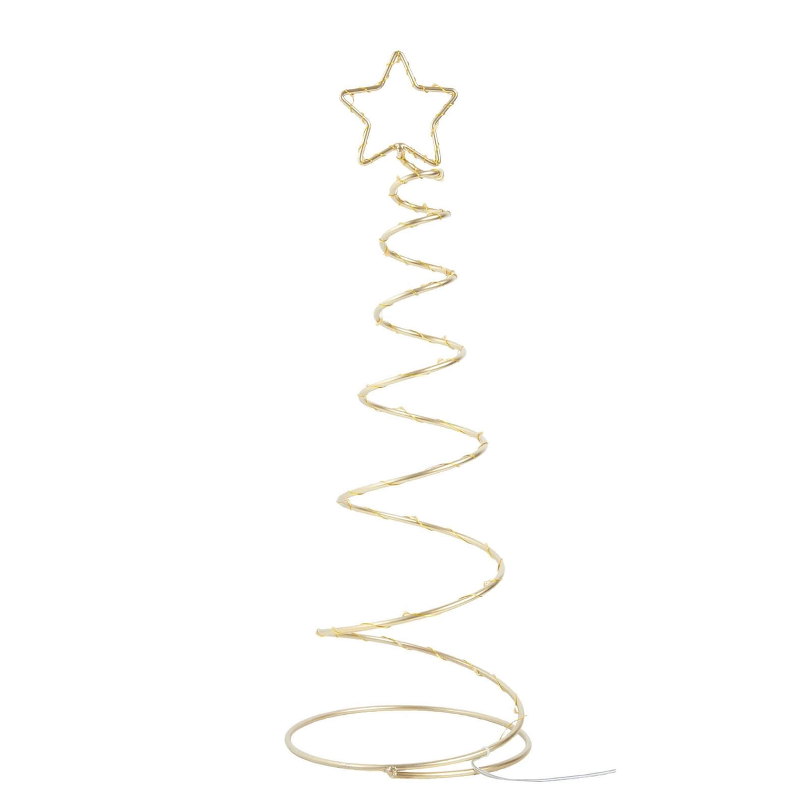 Gold Metal Swirl LED Christmas Tree 51cm (Battery Operated)