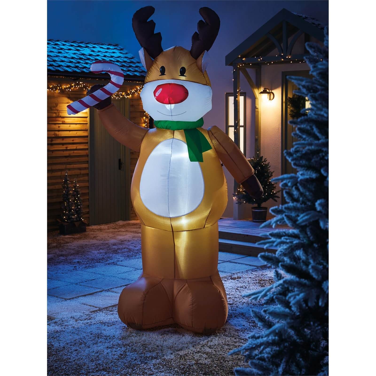 8ft Reindeer with Flashing Nose Christmas Inflatable