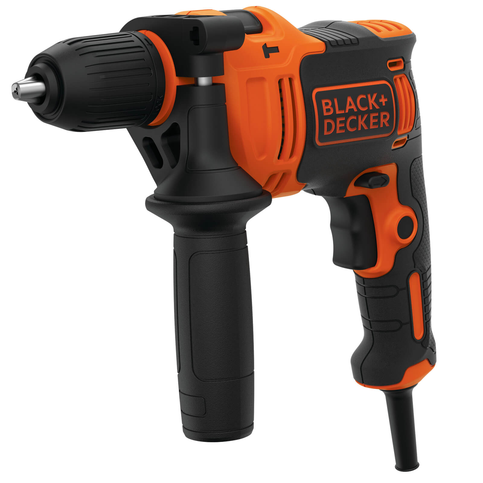 BLACK+DECKER 13mm 710W Corded Hammer Drill with Drill Bit Accessories and Kit Box (BEH710K-GB)