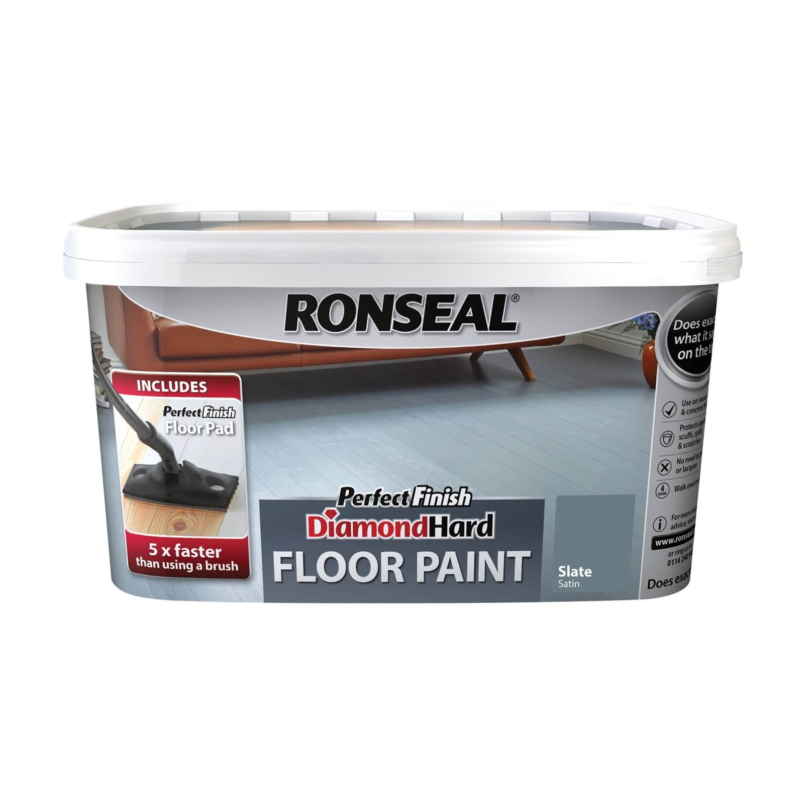 Ronseal Slate - Perfect Finish Diamond Hard Floor Paint - 2.5L