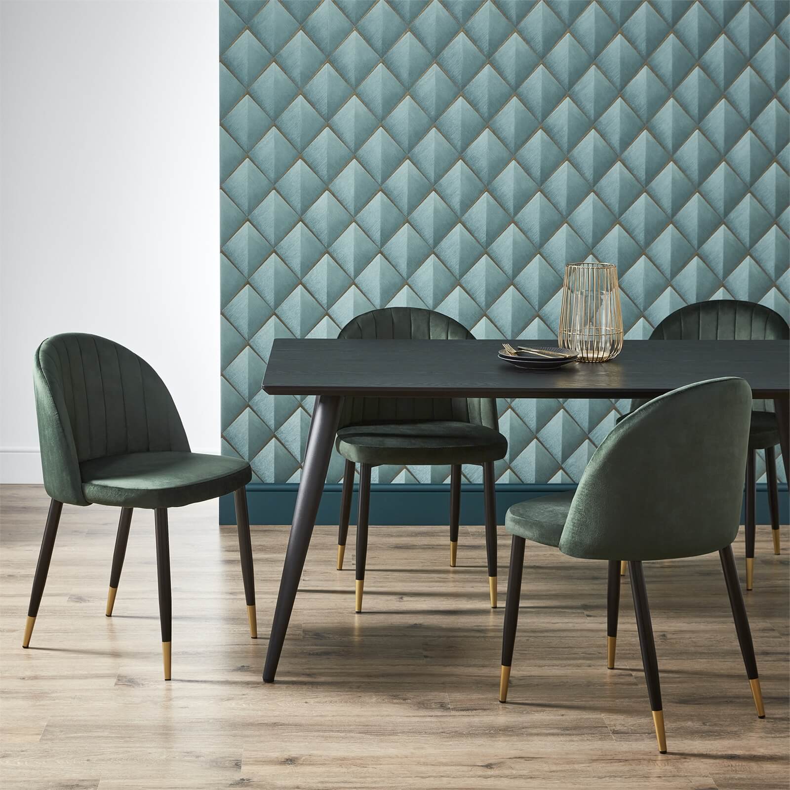 Illona Dining Table and 4 Chairs - Emerald