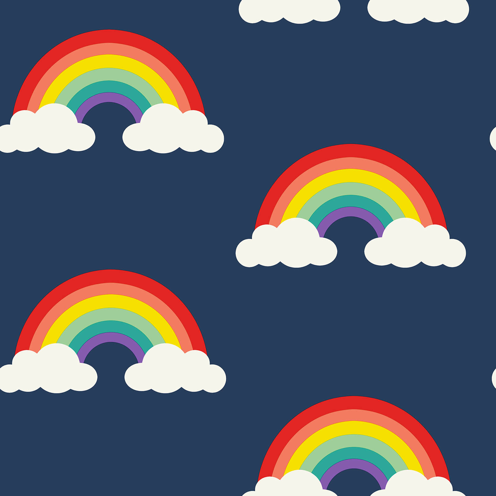 Belgravia Decor Rainbow Navy Wallpaper (supporting NHS charities)