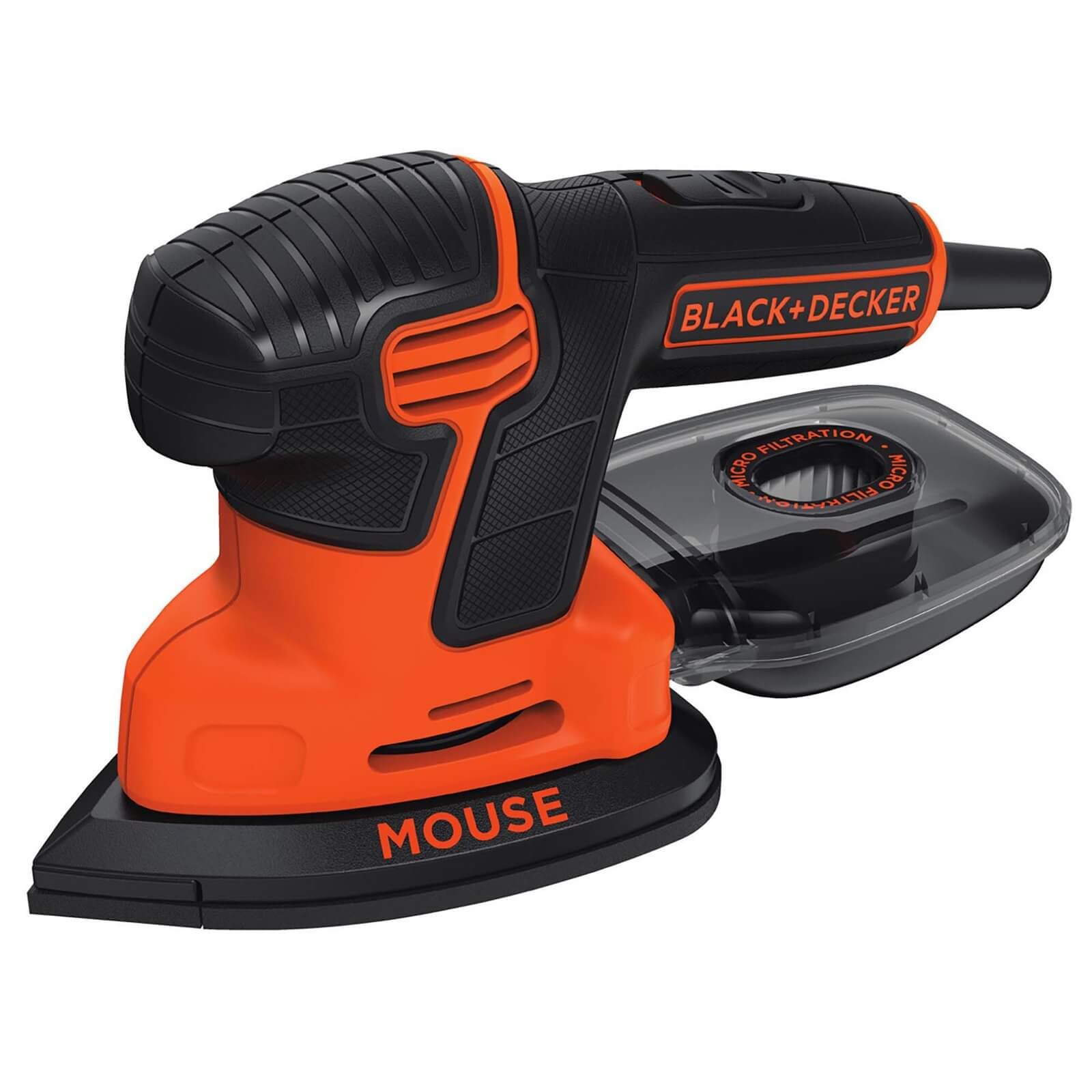 BLACK+DECKER 120W Corded Detail Mouse Sander with 6x Accessories and Storage Bag (KA2000-GB)
