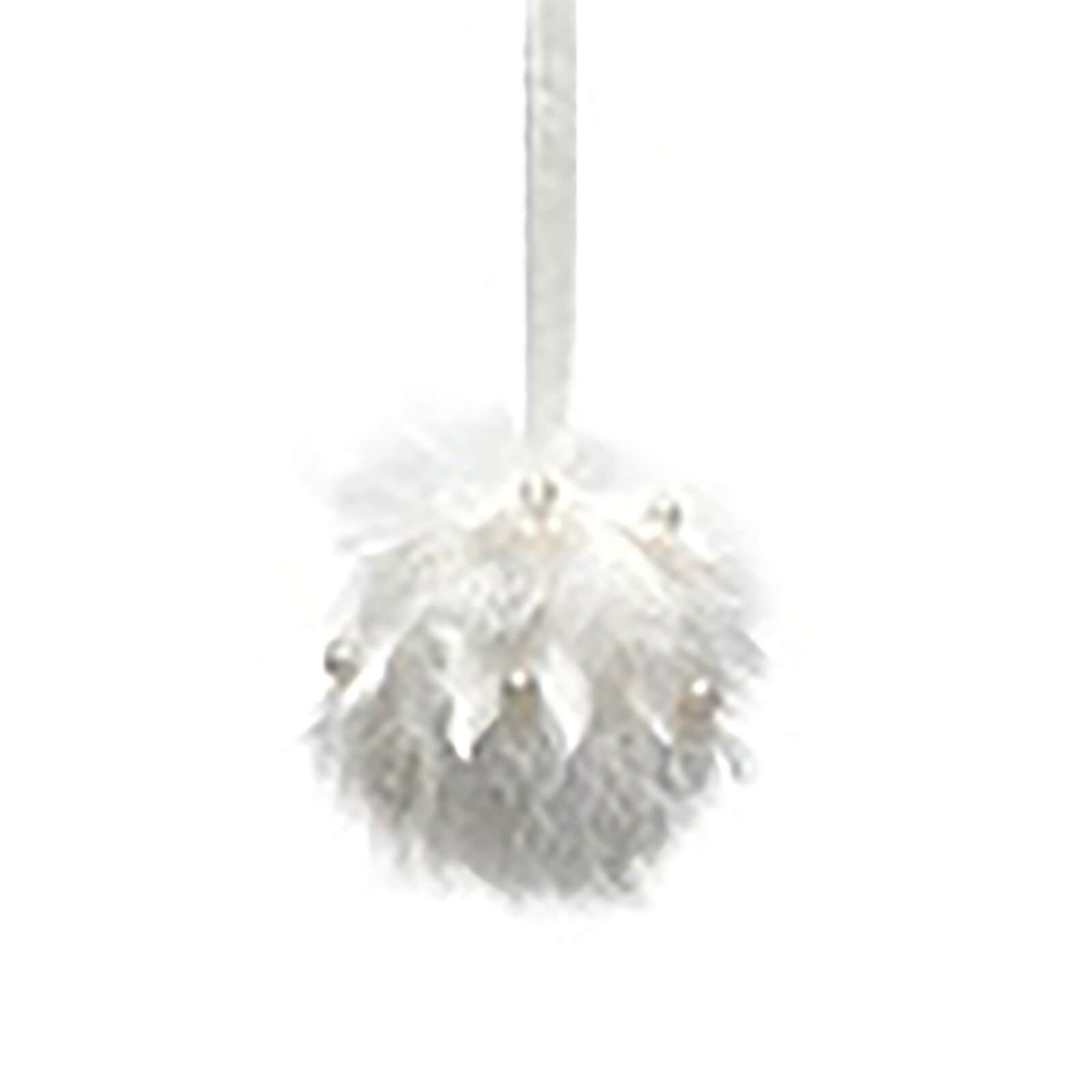 Oyster Feather And Pearl Hanging Tree Decoration