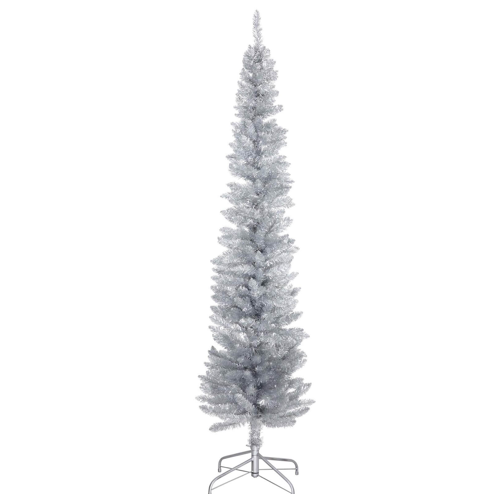 U. 6ft Silver Tinsel Pencil Tree