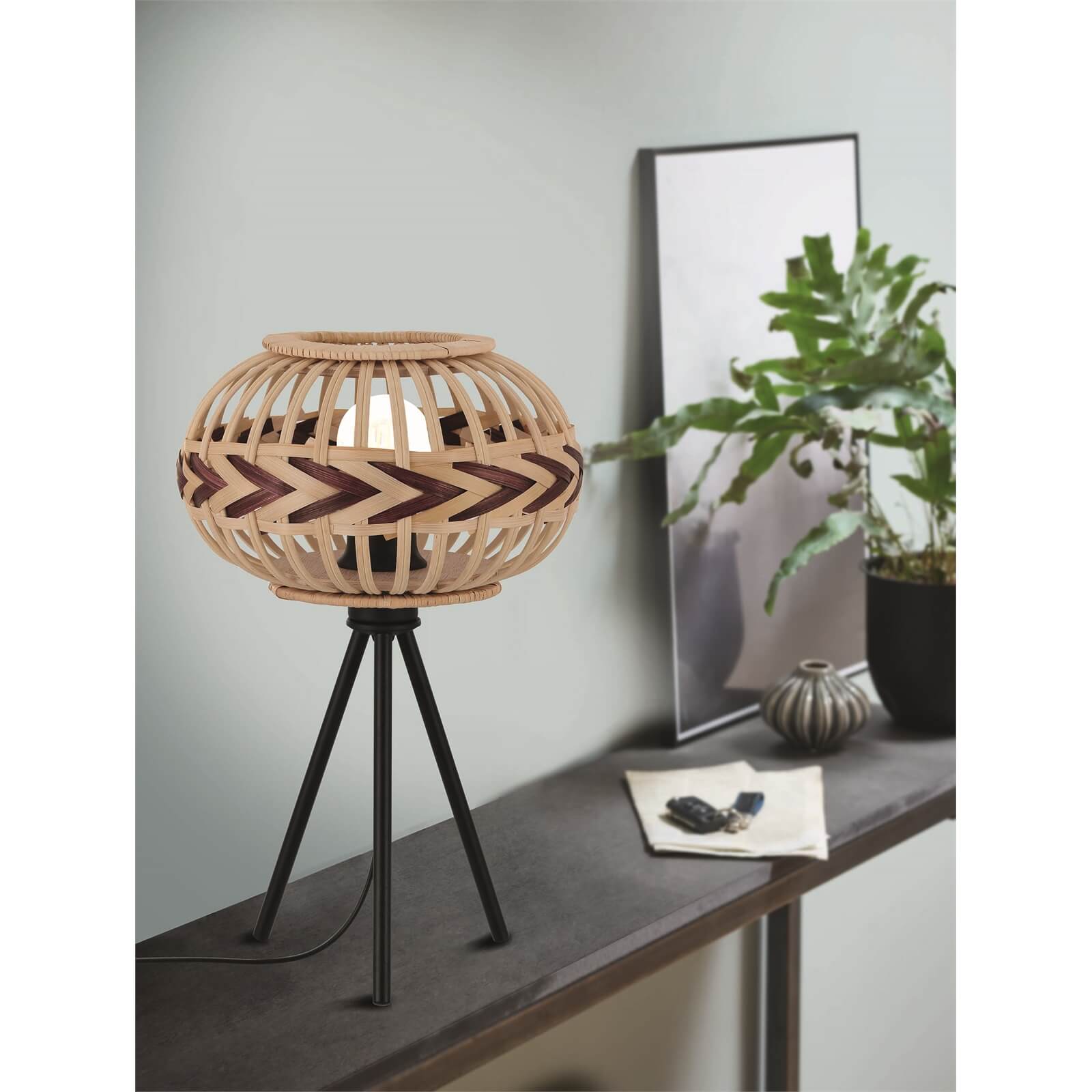 EGLO Dondarrion Decorative Natural Wood Table Lamp